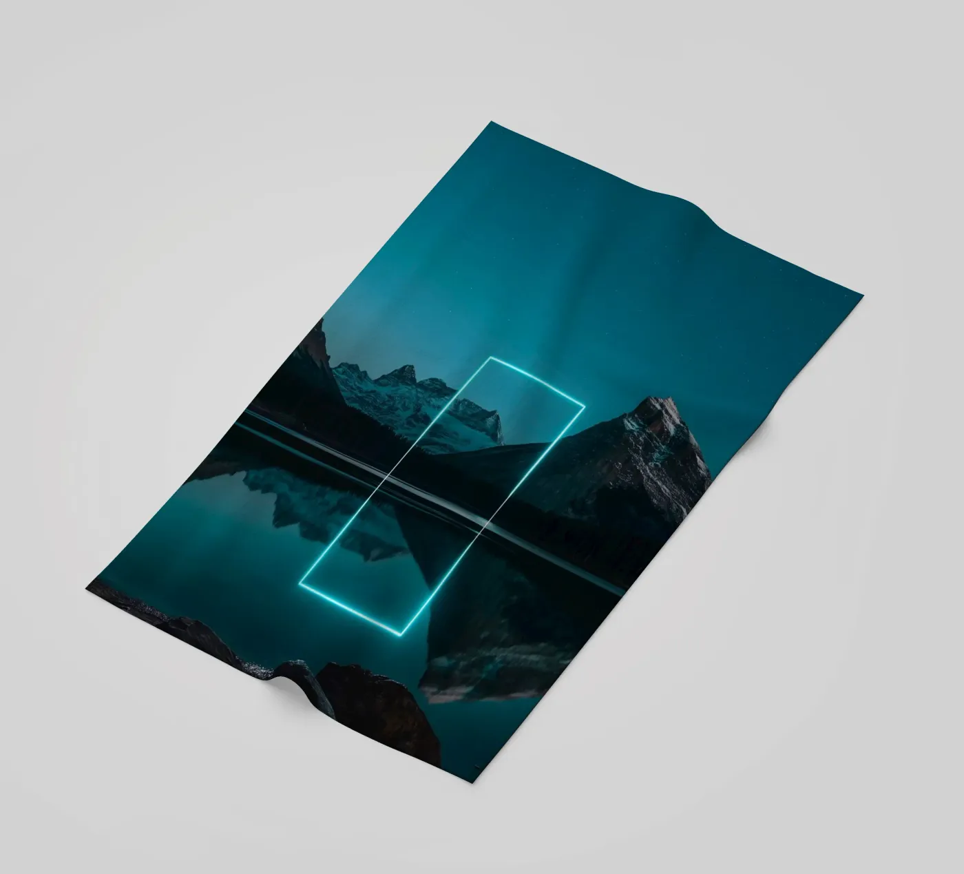 Lake reflection rectangle strandhanddoek van LeDieg