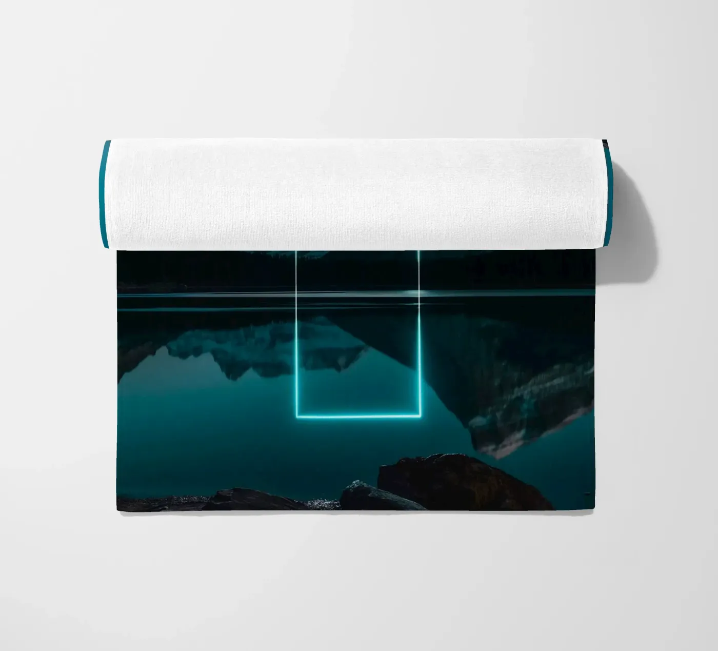 Lake reflection rectangle strandhanddoek van LeDieg