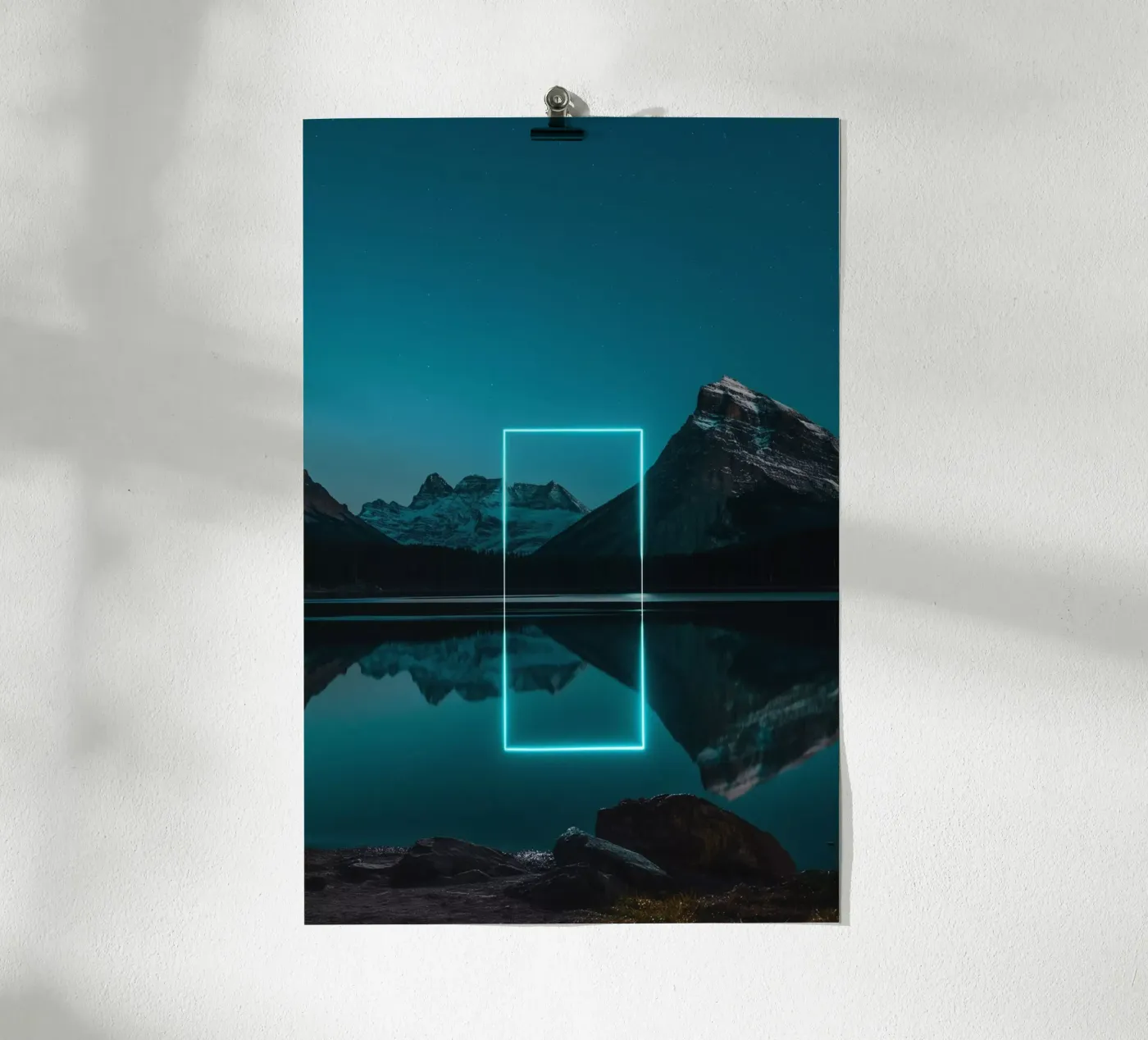Lake reflection rectangle Poster von LeDieg