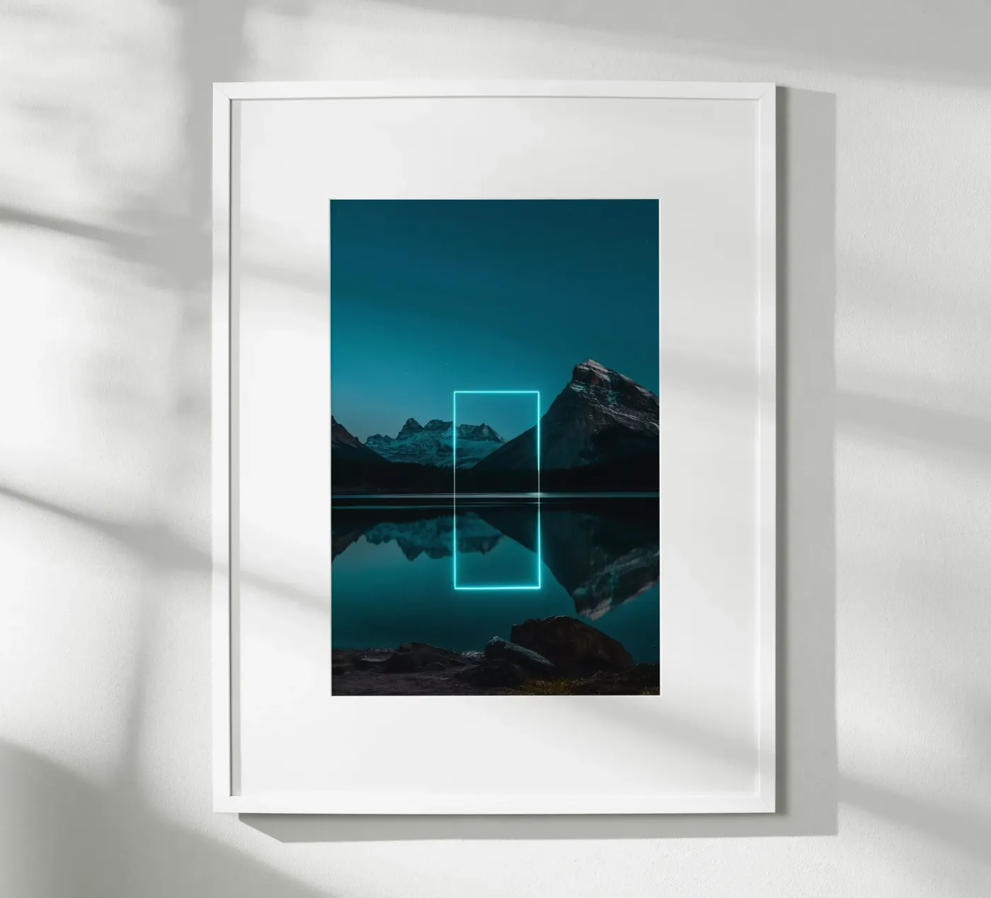 Lake reflection rectangle Poster von LeDieg