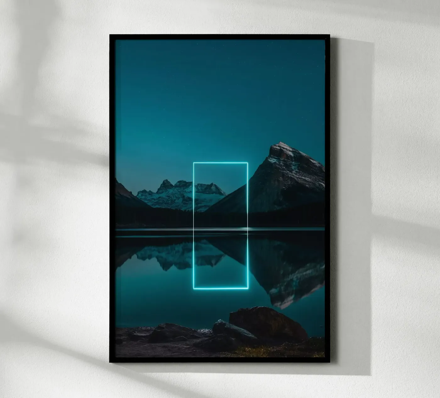 Lake reflection rectangle Poster von LeDieg