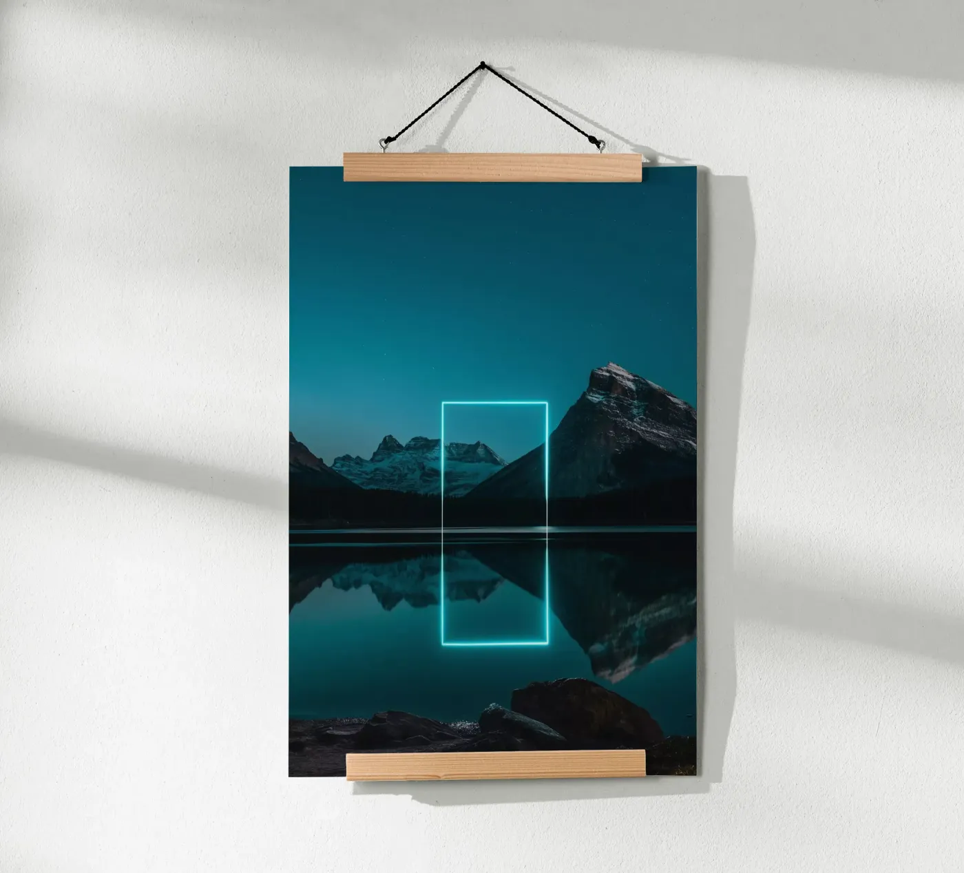 Lake reflection rectangle Poster von LeDieg