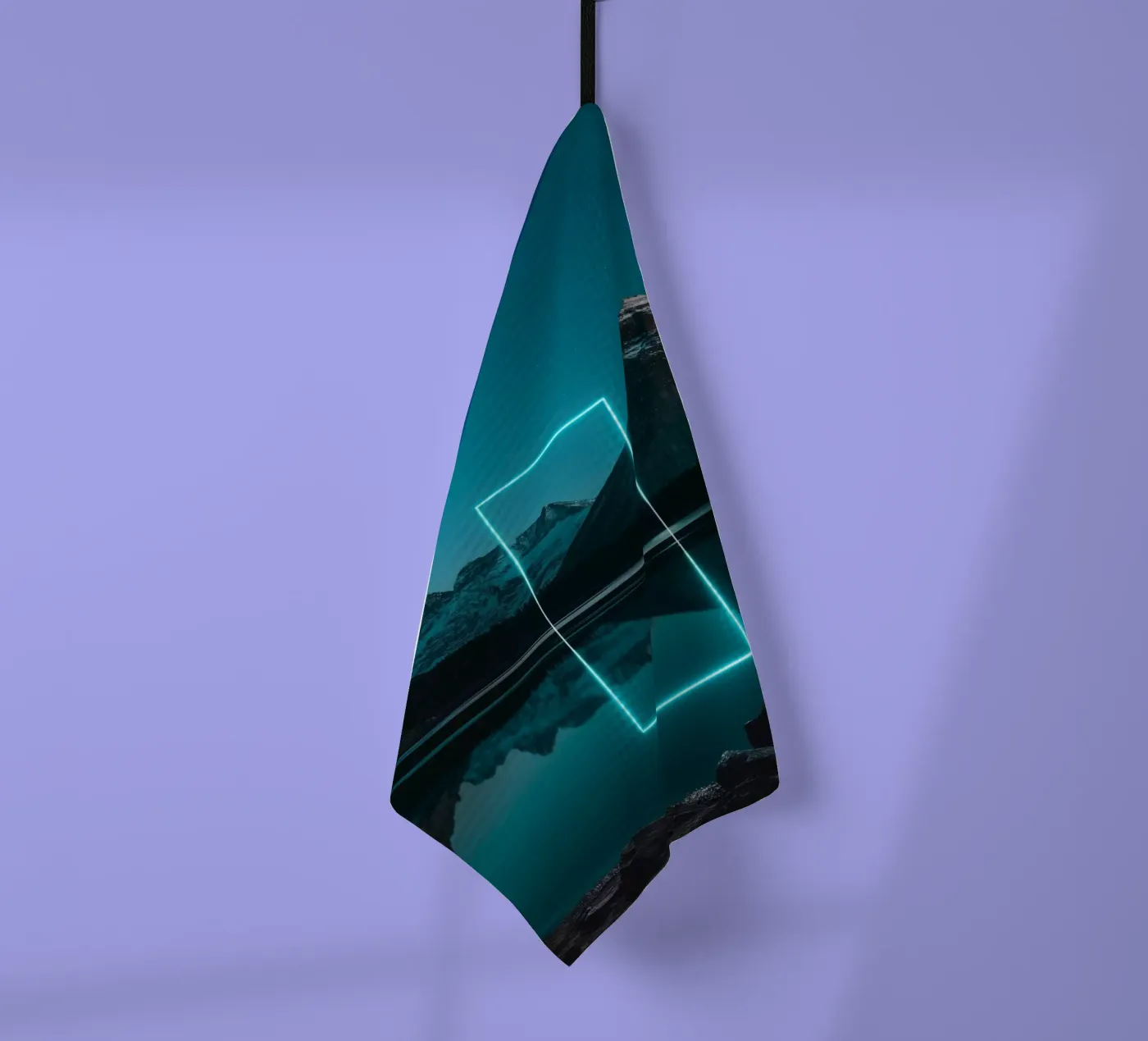 Lake reflection rectangle theedoek van LeDieg