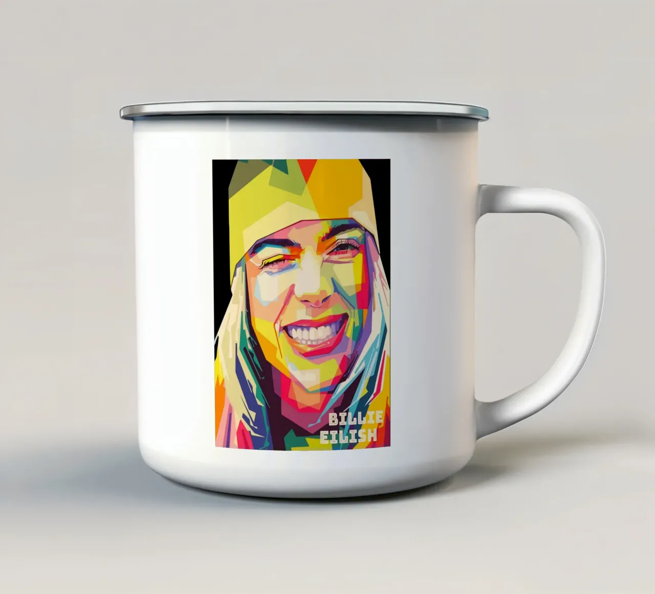 Billie Eilish tazza in smalto da Dumery Art