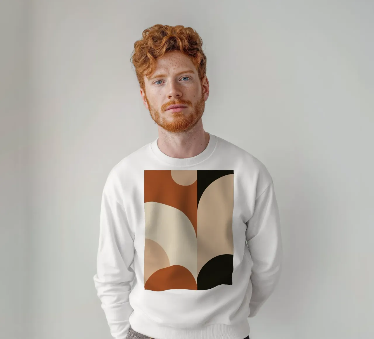 Composizione astratta con forme geometriche e tonalità della terra felpa da DesignDoodle
