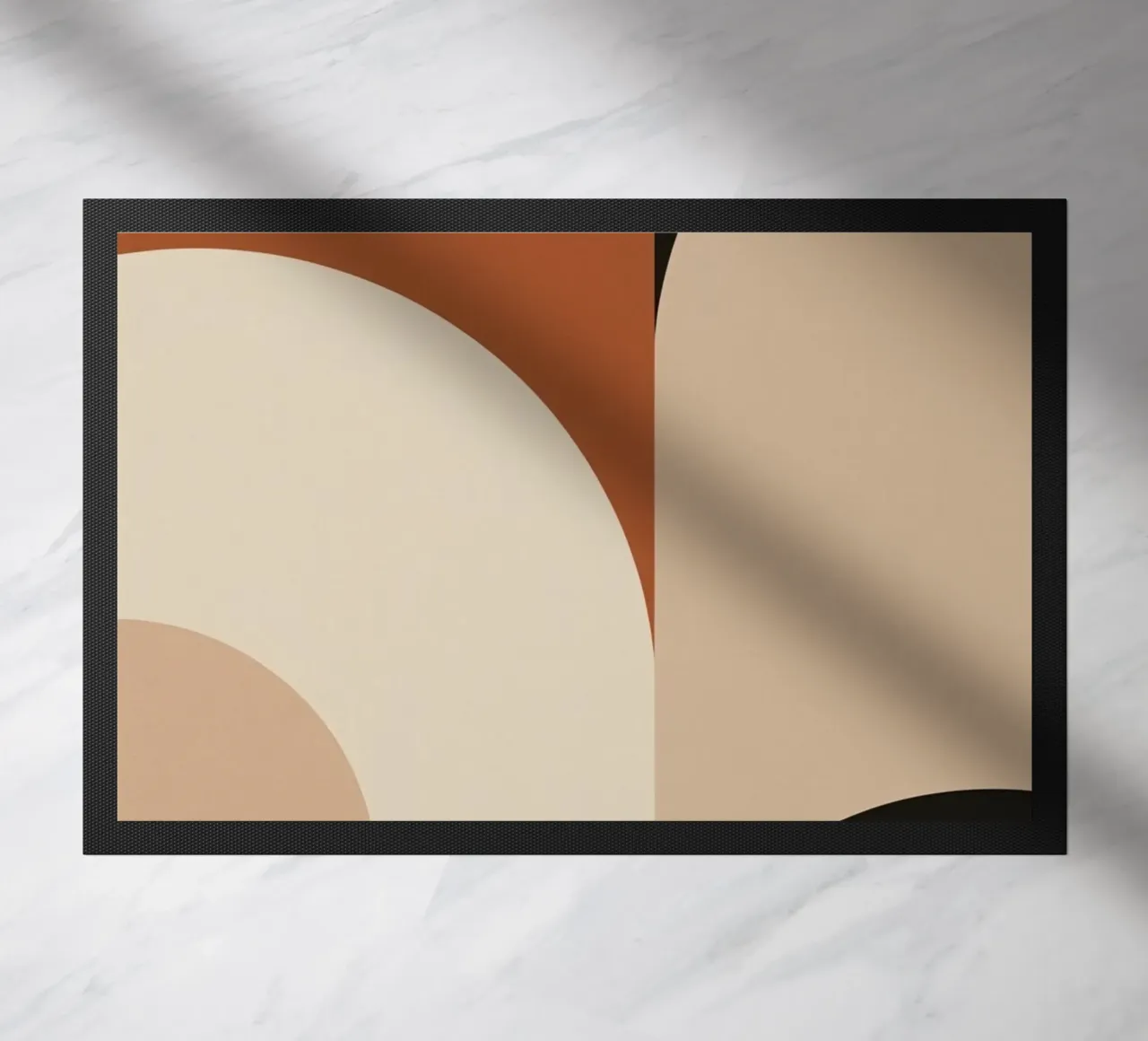 Composizione astratta con forme geometriche e tonalità della terra zerbino da DesignDoodle