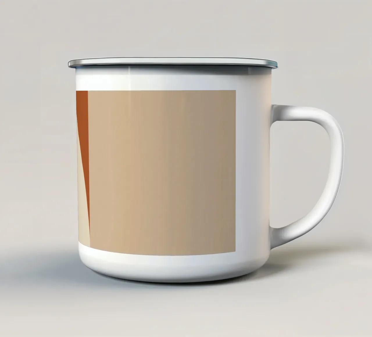 Composizione astratta con forme geometriche e tonalità della terra tazza in smalto da DesignDoodle