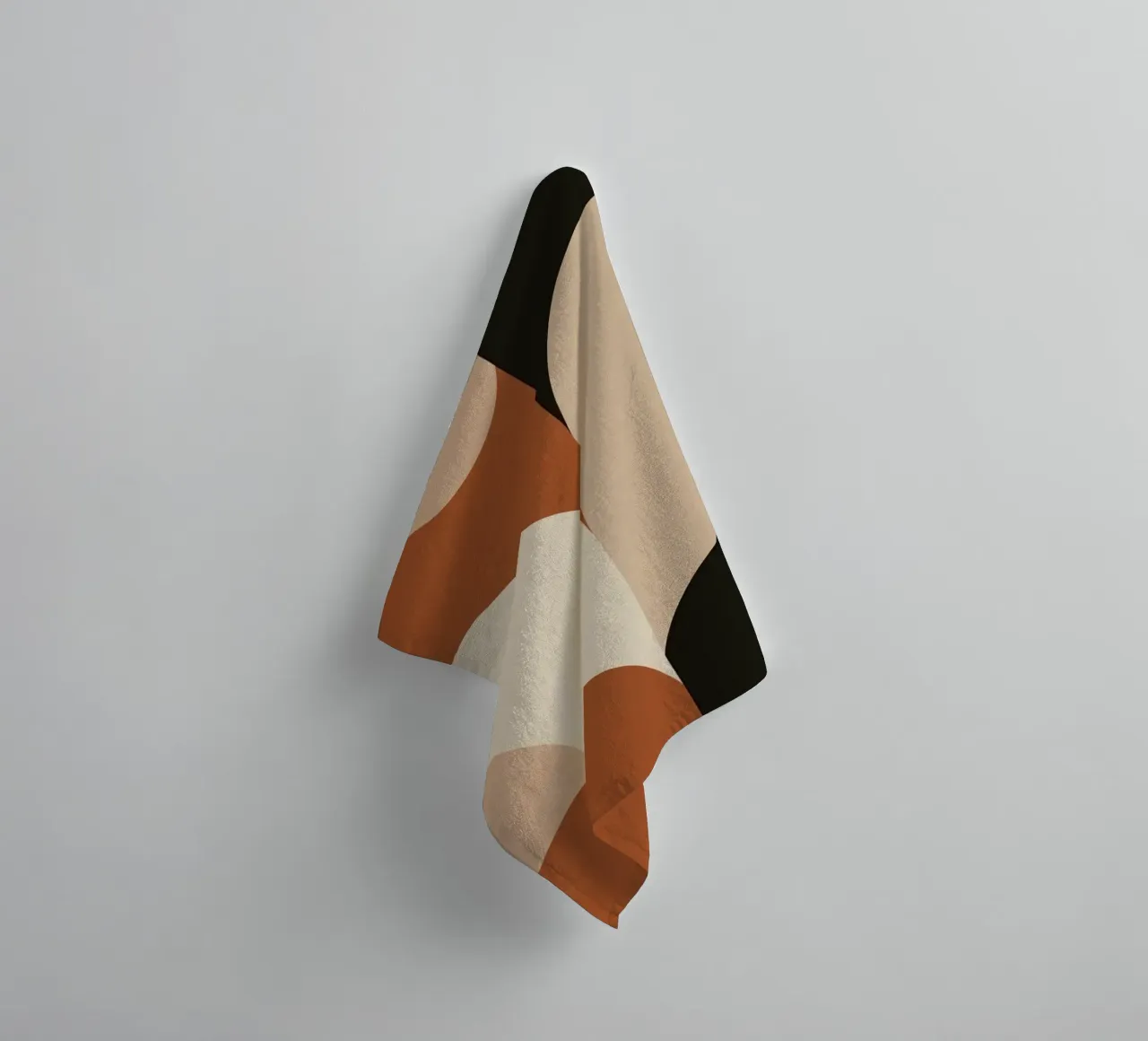 Abstract Composition with Geometric Shapes and Earth Tone towel by DesignDoodle