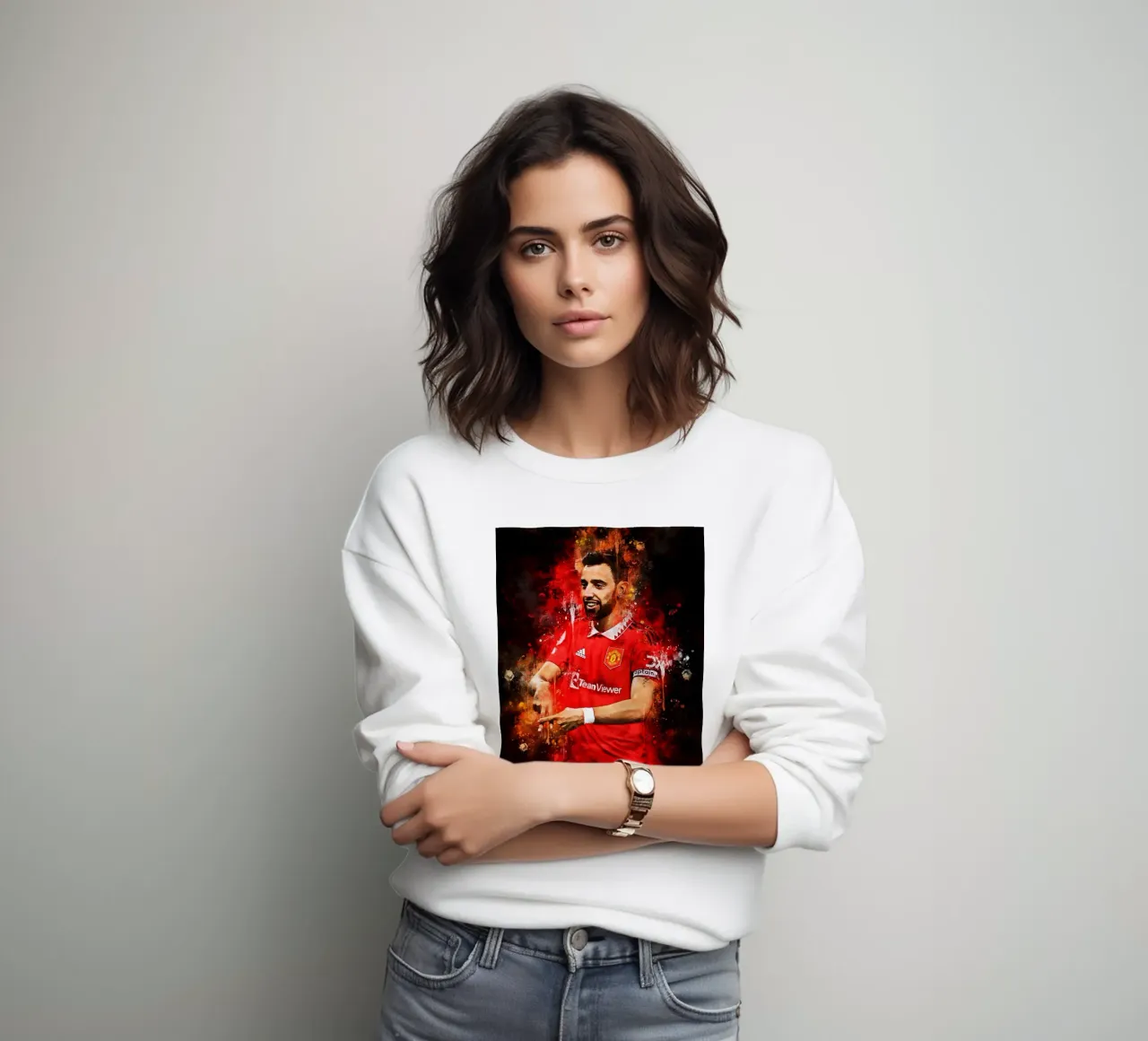 Bruno Fernandes Man Utd felpa da MasterInkArt