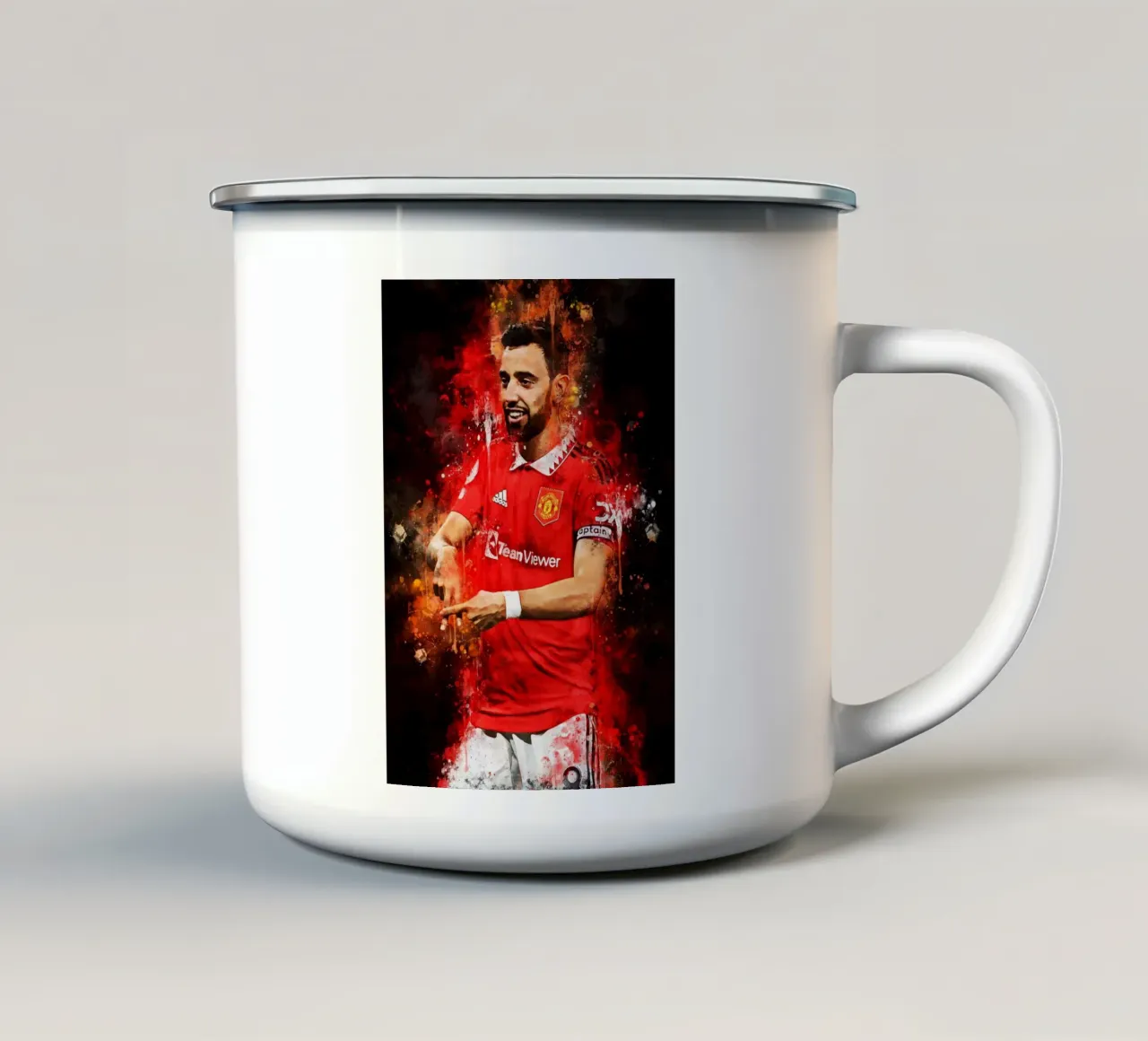 Bruno Fernandes Man Utd tazza in smalto da MasterInkArt