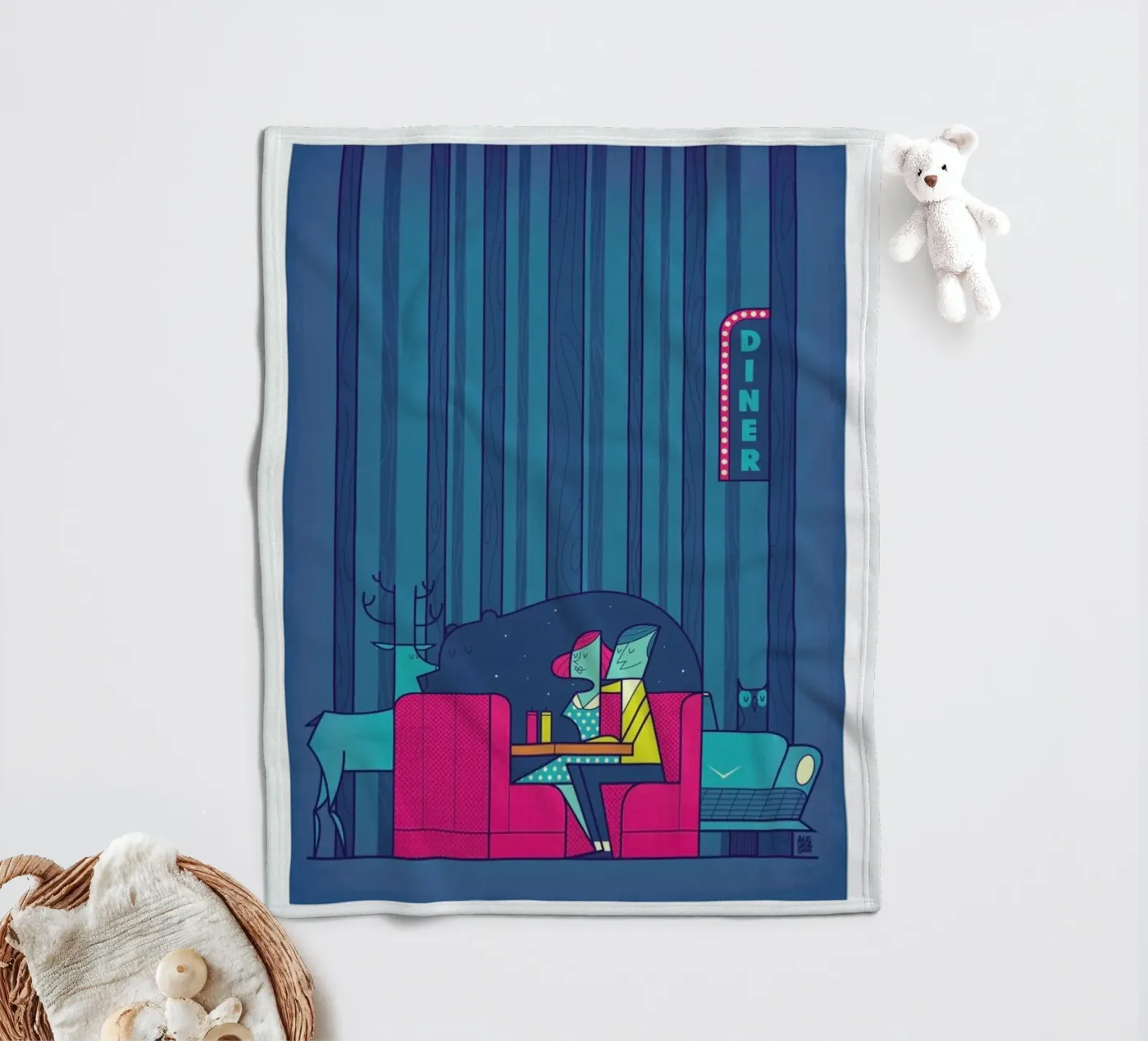DINER fleece blanket by Ale Giorgini
