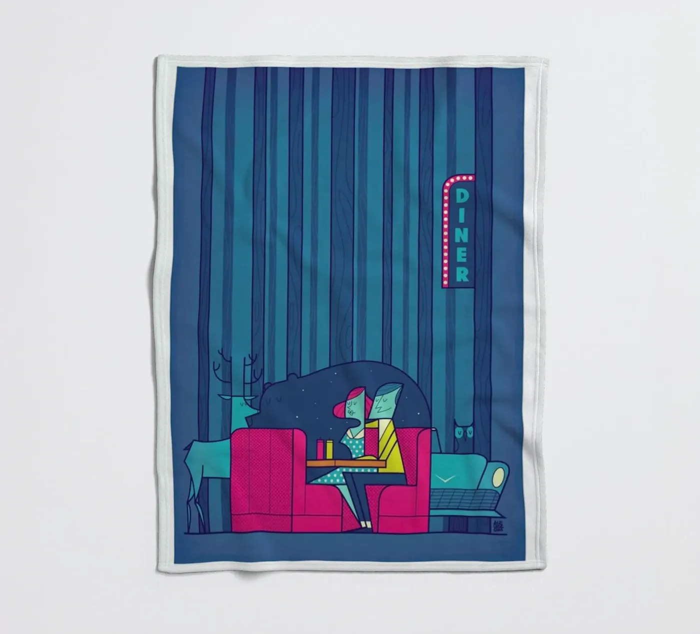 DINER fleece blanket by Ale Giorgini