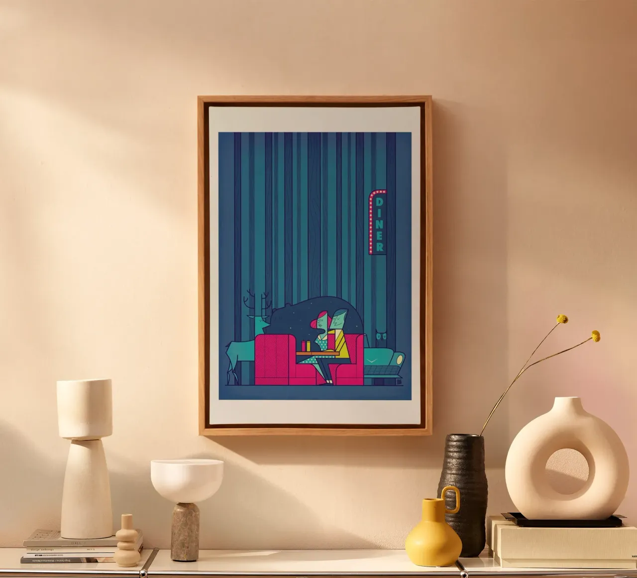 DINER tela con Cornice a cassetta da Ale Giorgini