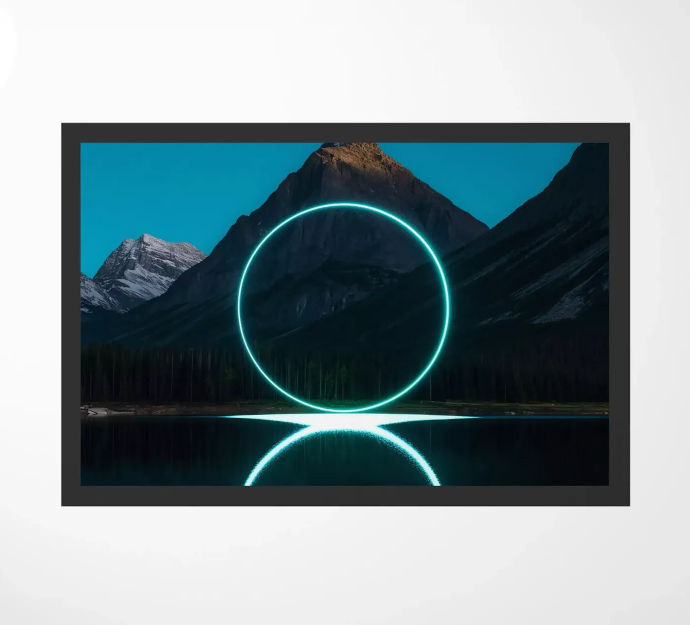 Lake reflection circles doormat by LeDieg