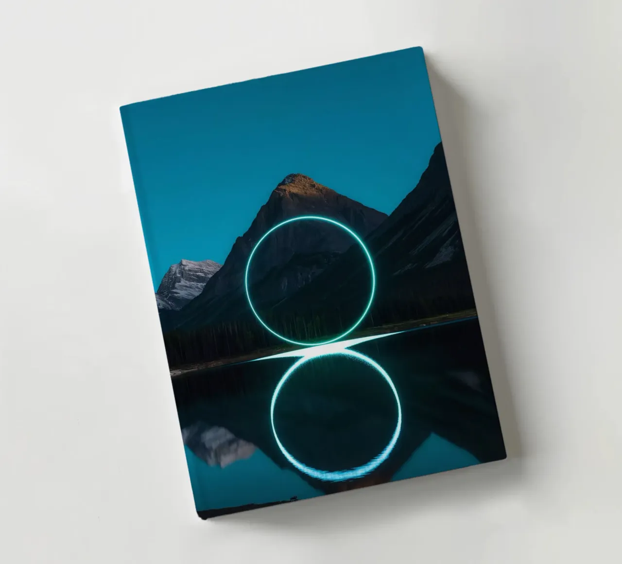 Lake reflection circles notebook by LeDieg