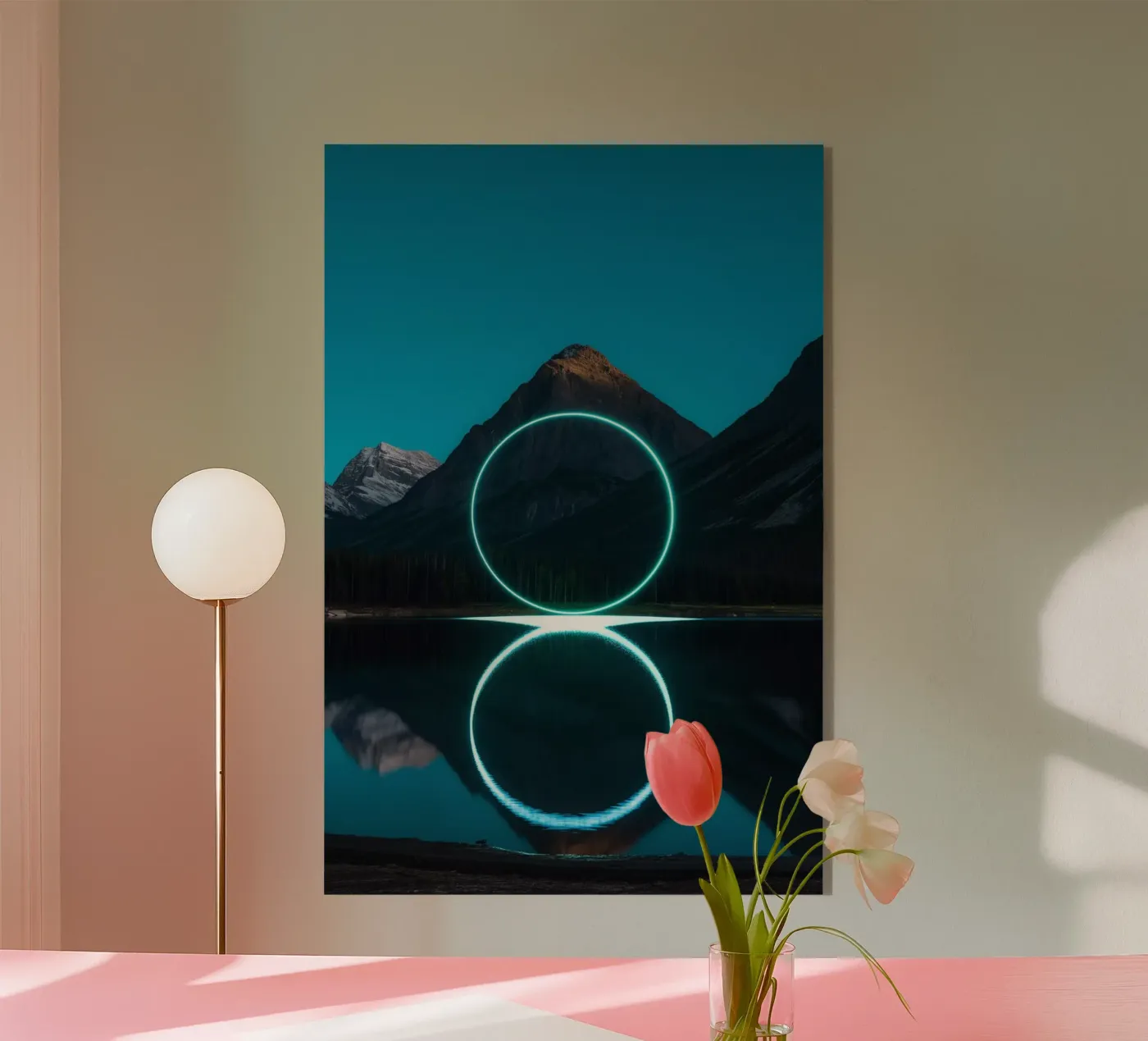 Lake reflection circles Acryl-Glas von LeDieg