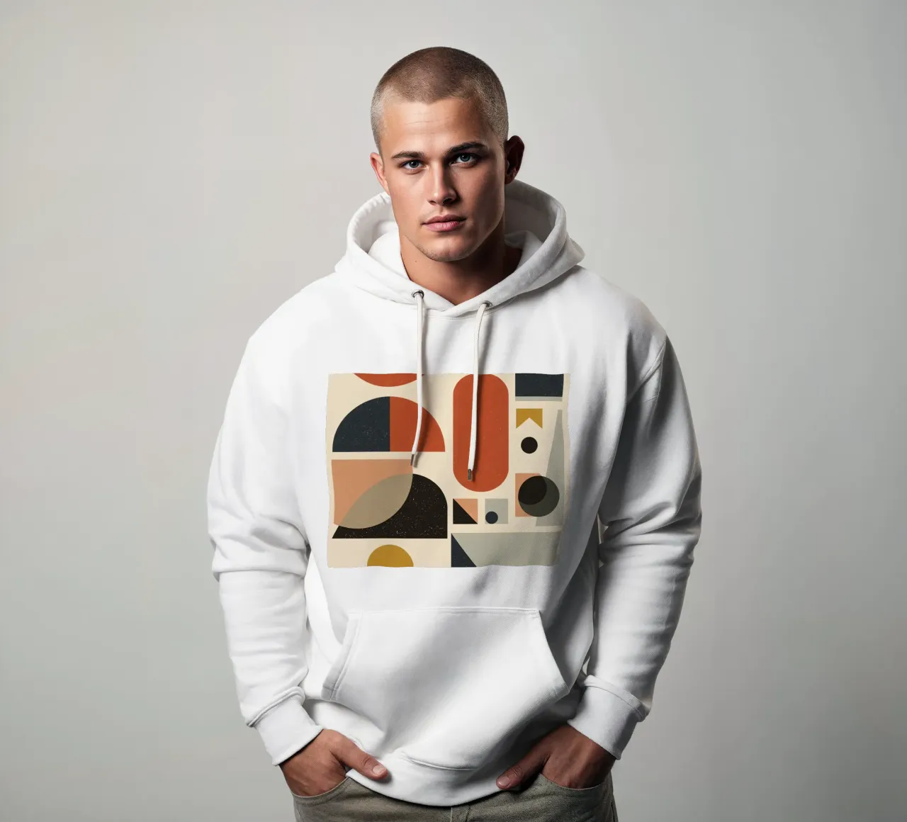 Composizione geometrica astratta di forme e colori felpa con cappuccio da DesignDoodle