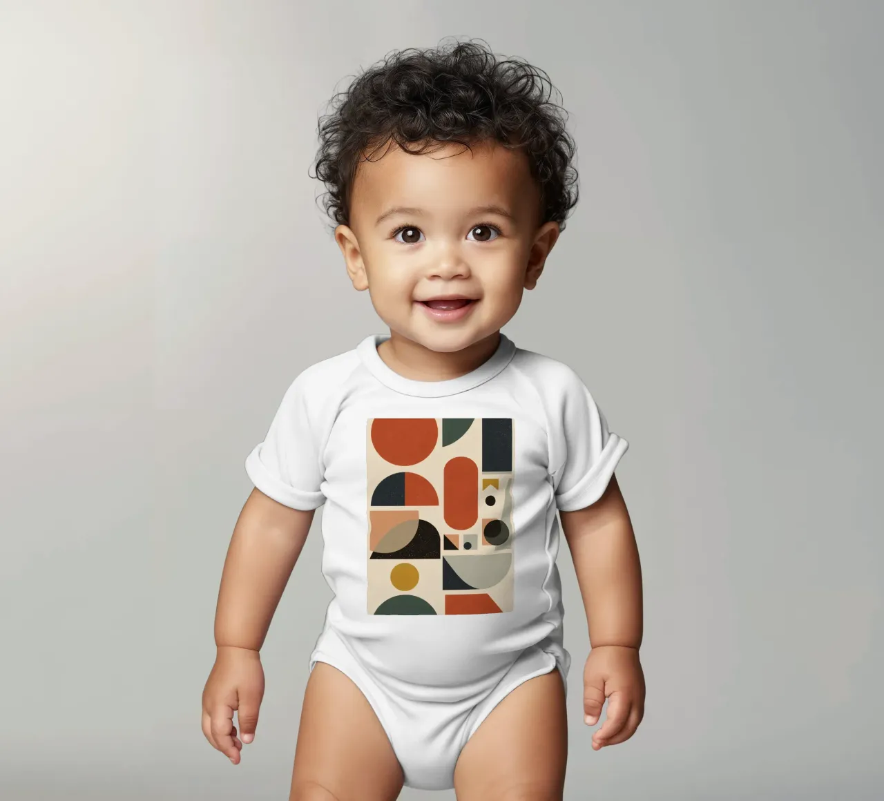 Composizione geometrica astratta di forme e colori body neonato maniche corte da DesignDoodle