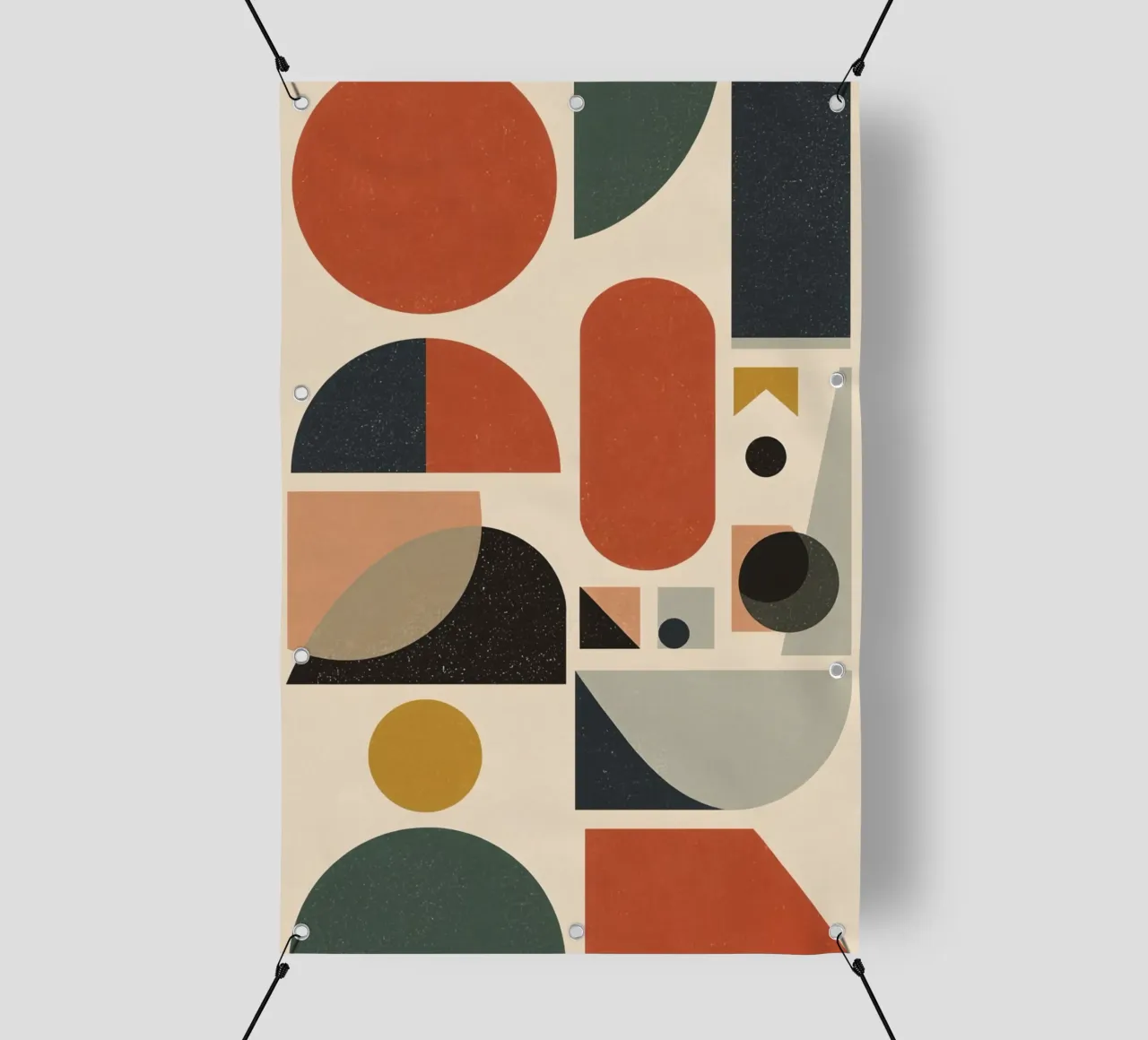 Composizione geometrica astratta di forme e colori telo in pvc da DesignDoodle