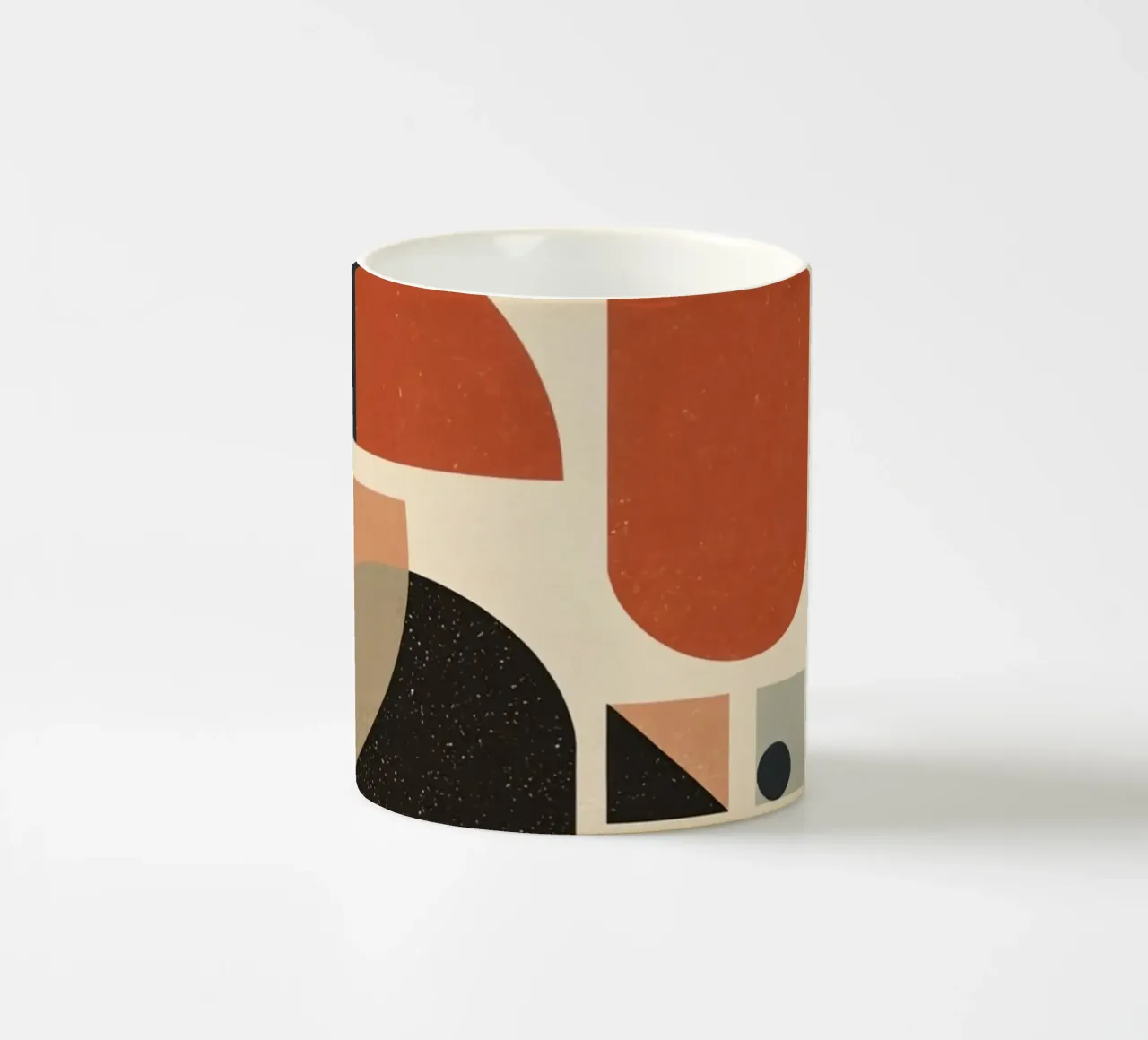Composizione geometrica astratta di forme e colori tazza in ceramica da DesignDoodle