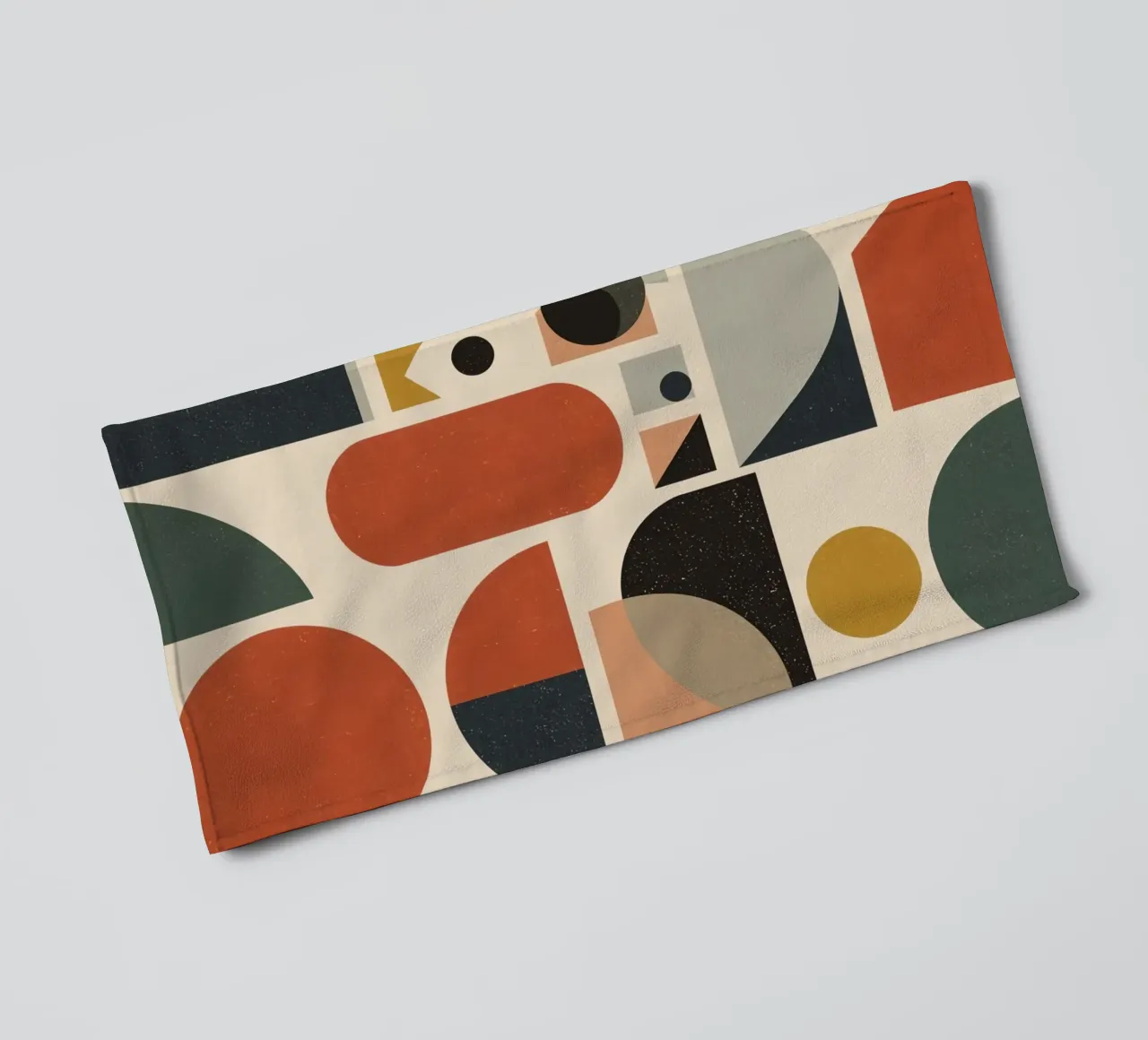 Abstract Geometric Composition of Shapes and Colors towel by DesignDoodle