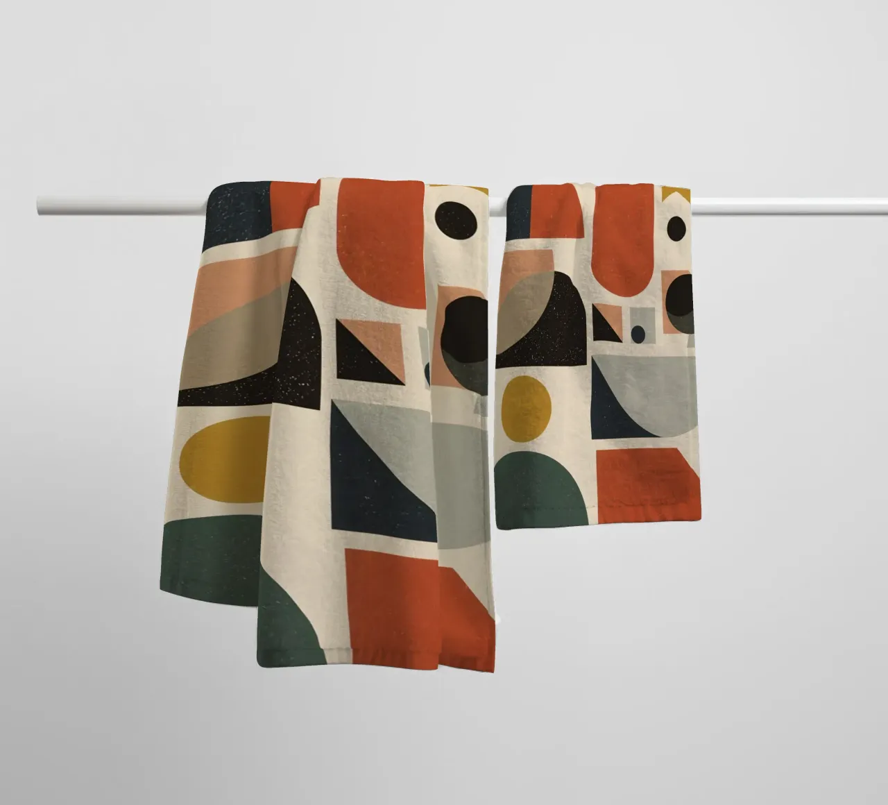 Abstract Geometric Composition of Shapes and Colors towel by DesignDoodle