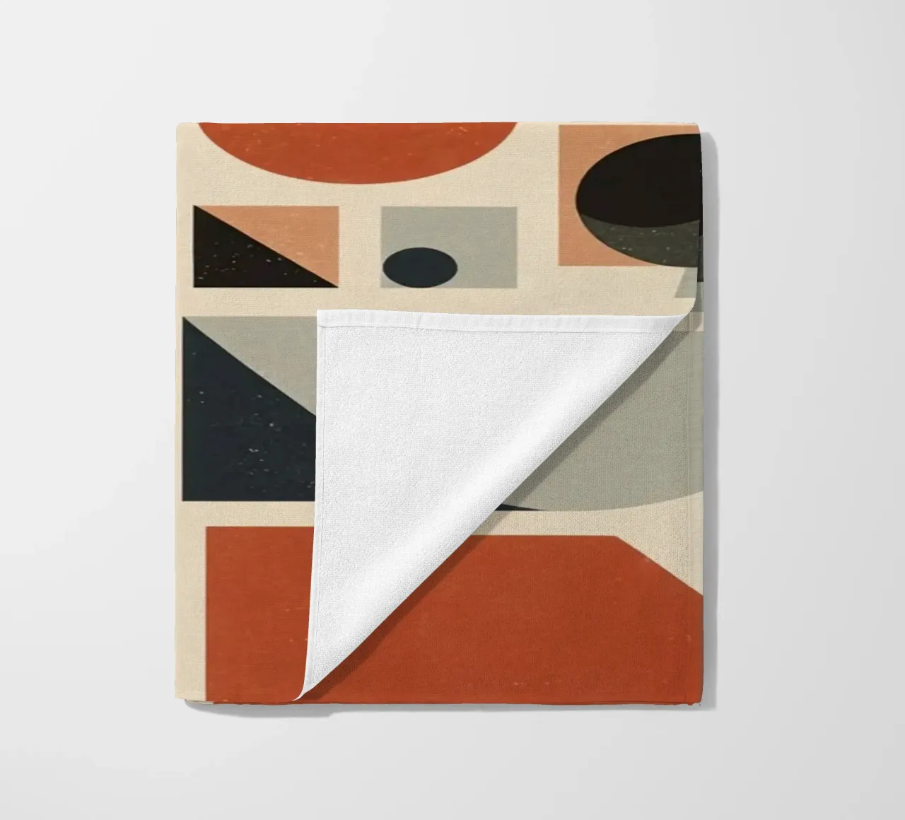 Composizione geometrica astratta di forme e colori telo mare da DesignDoodle