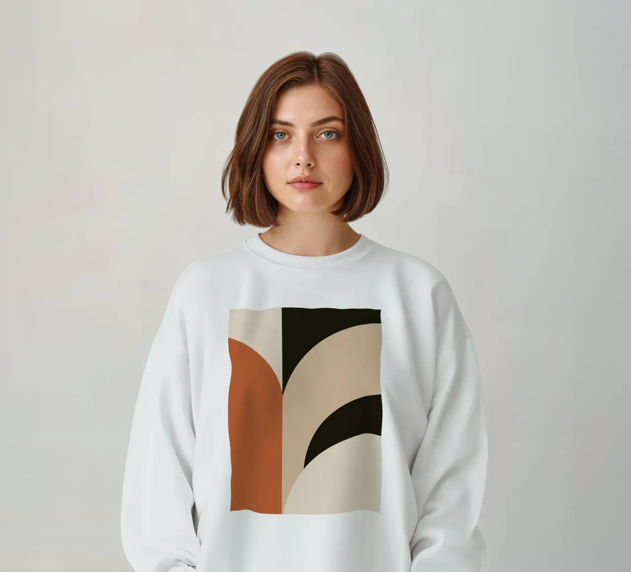 Abstract Geometric Composition with Circles and Rectangles sweatshirt by DesignDoodle