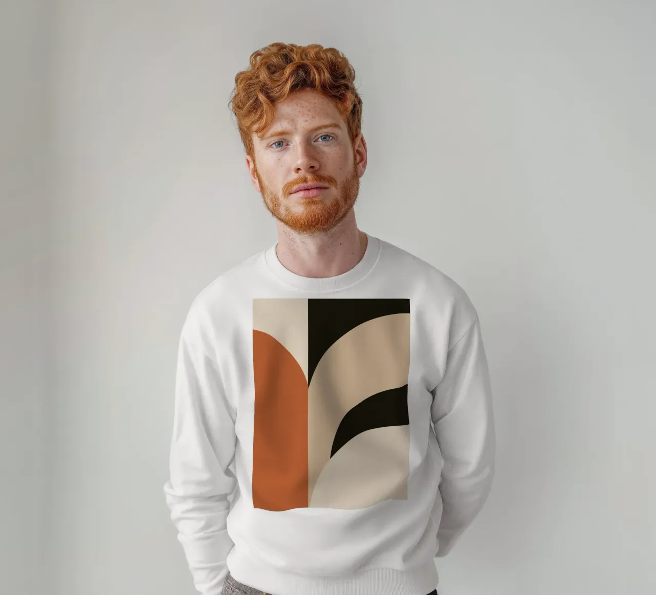 Abstract Geometric Composition with Circles and Rectangles sweatshirt by DesignDoodle