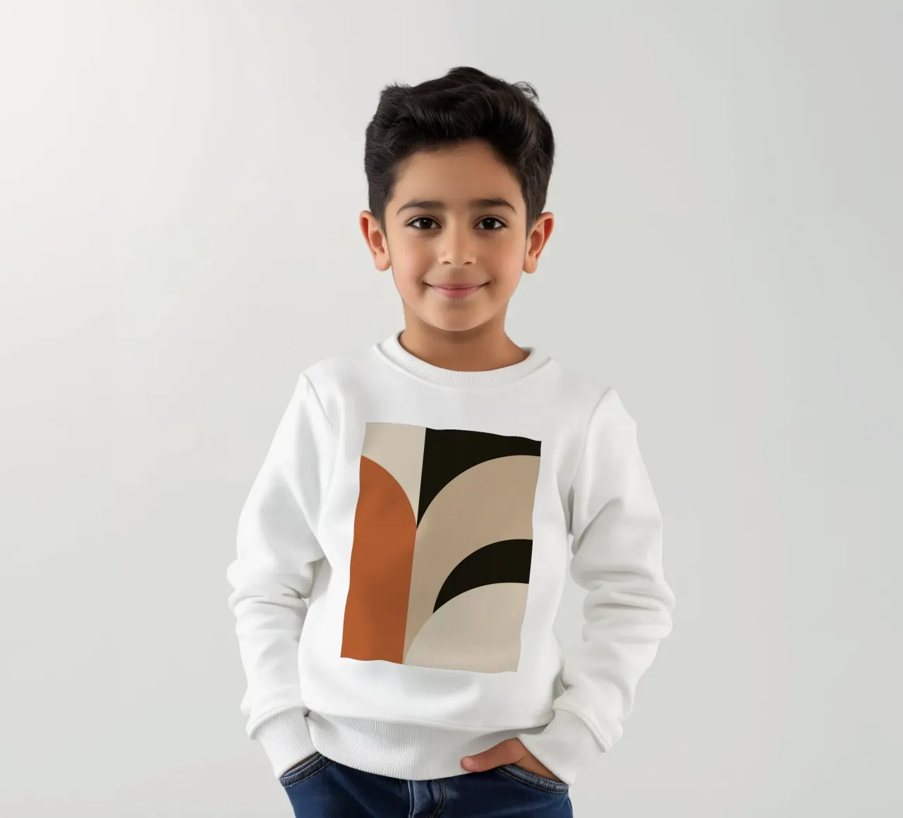 Composición geométrica abstracta con círculos y rectángulos sudadera para niño de DesignDoodle
