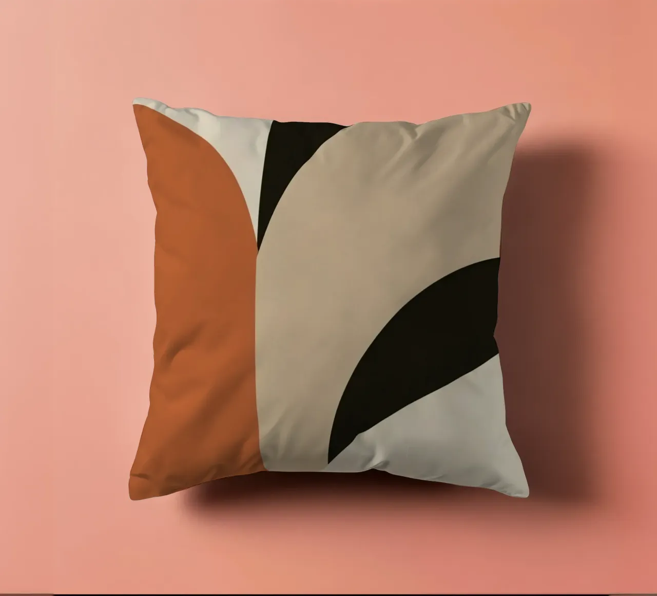Abstract Geometric Composition with Circles and Rectangles decorative cushion by DesignDoodle