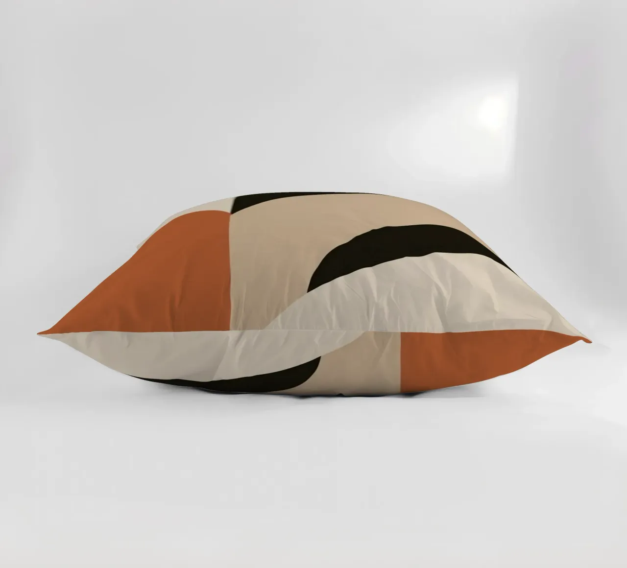 Abstract Geometric Composition with Circles and Rectangles decorative cushion by DesignDoodle