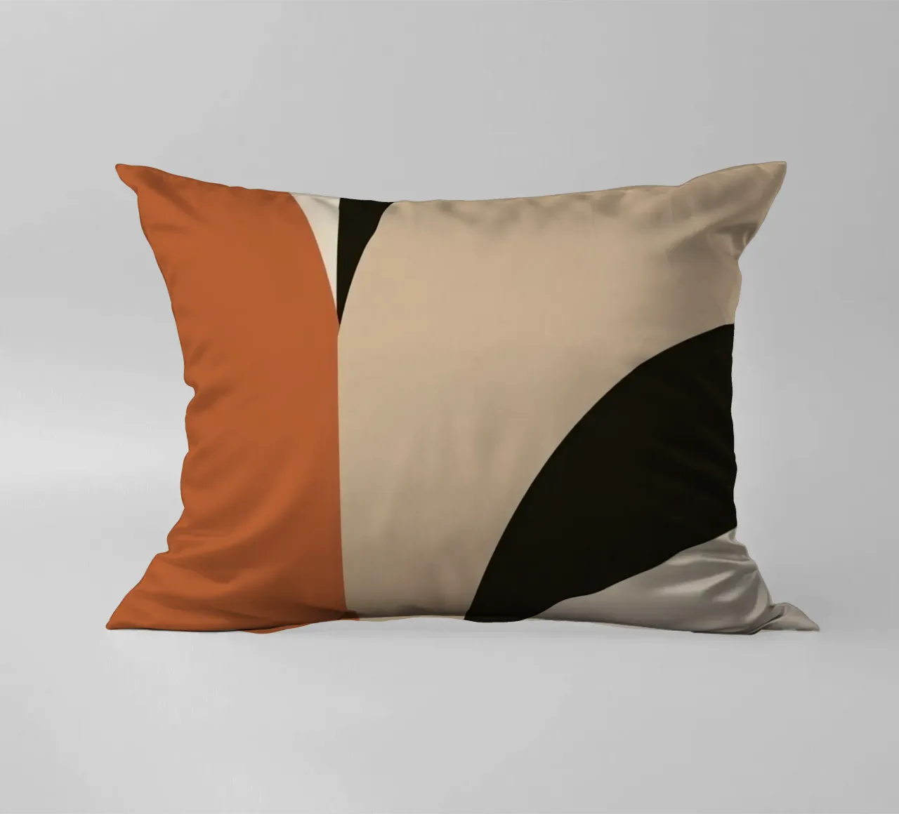 Abstract Geometric Composition with Circles and Rectangles decorative cushion by DesignDoodle