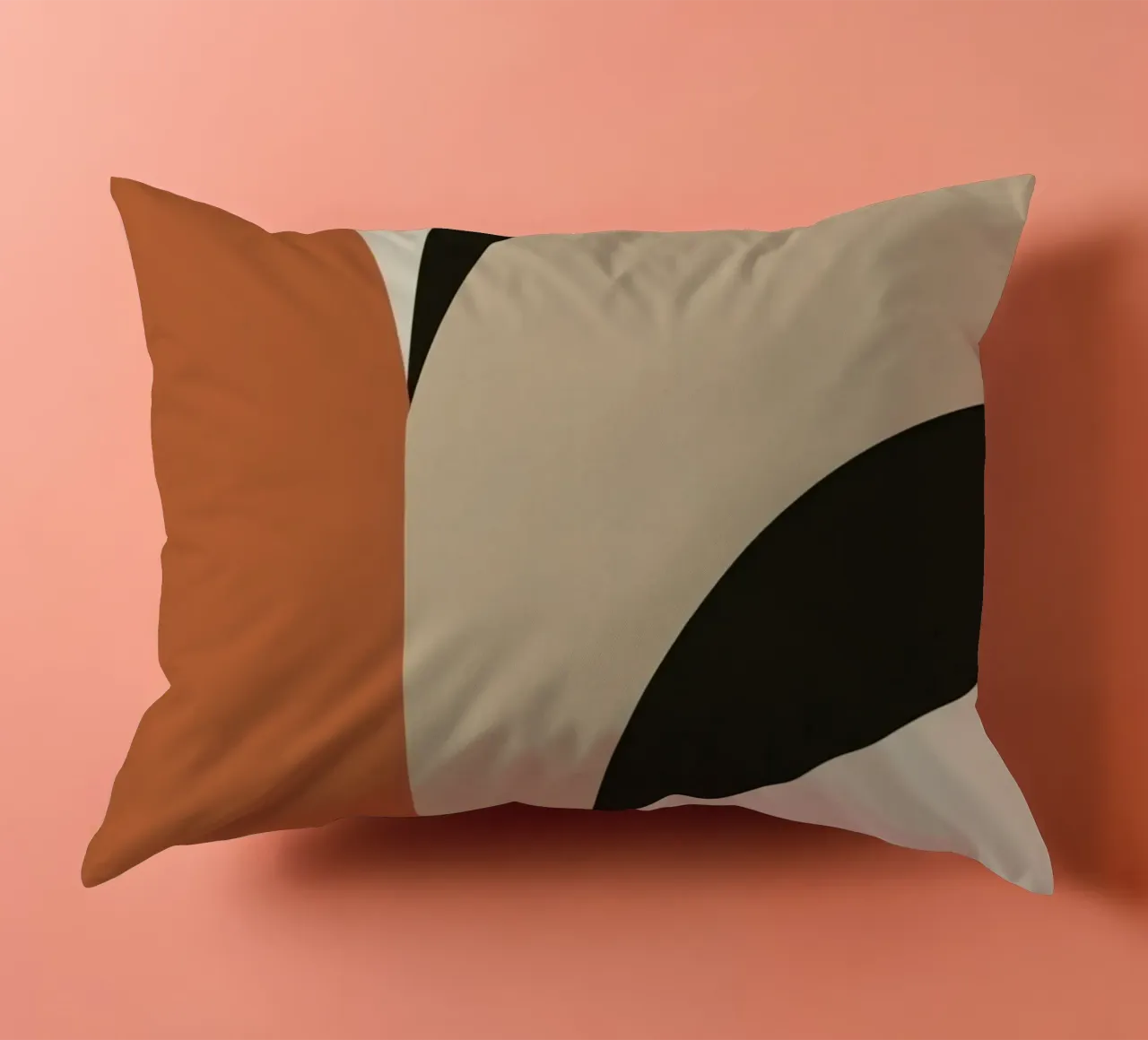 Abstract Geometric Composition with Circles and Rectangles decorative cushion by DesignDoodle