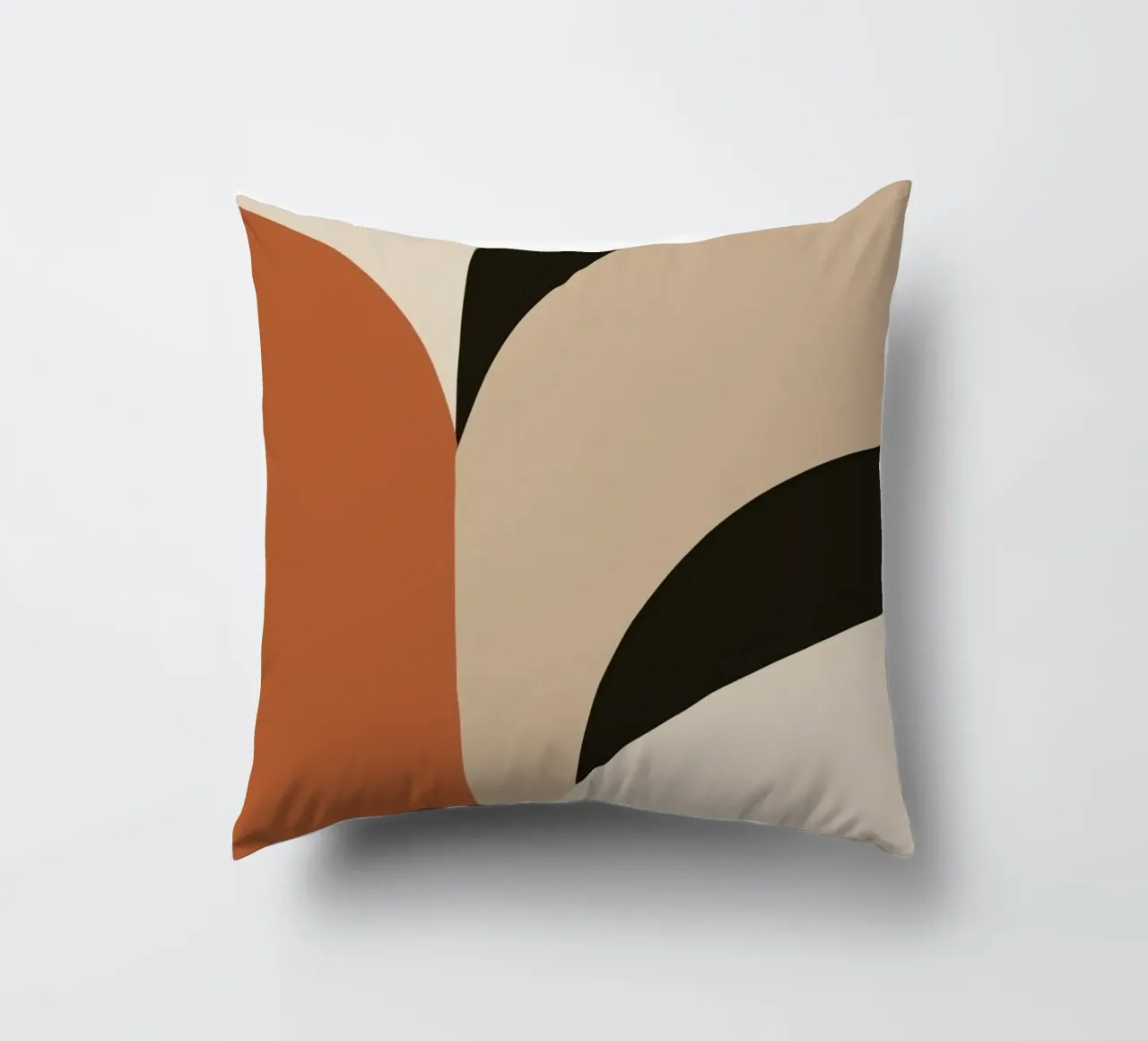 Abstract Geometric Composition with Circles and Rectangles decorative cushion by DesignDoodle