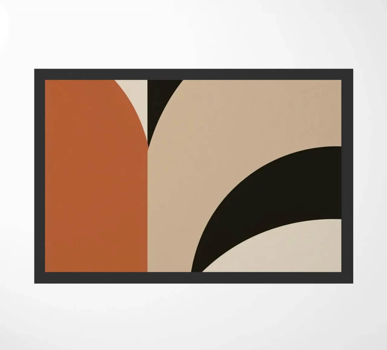 Abstract Geometric Composition with Circles and Rectangles doormat by DesignDoodle