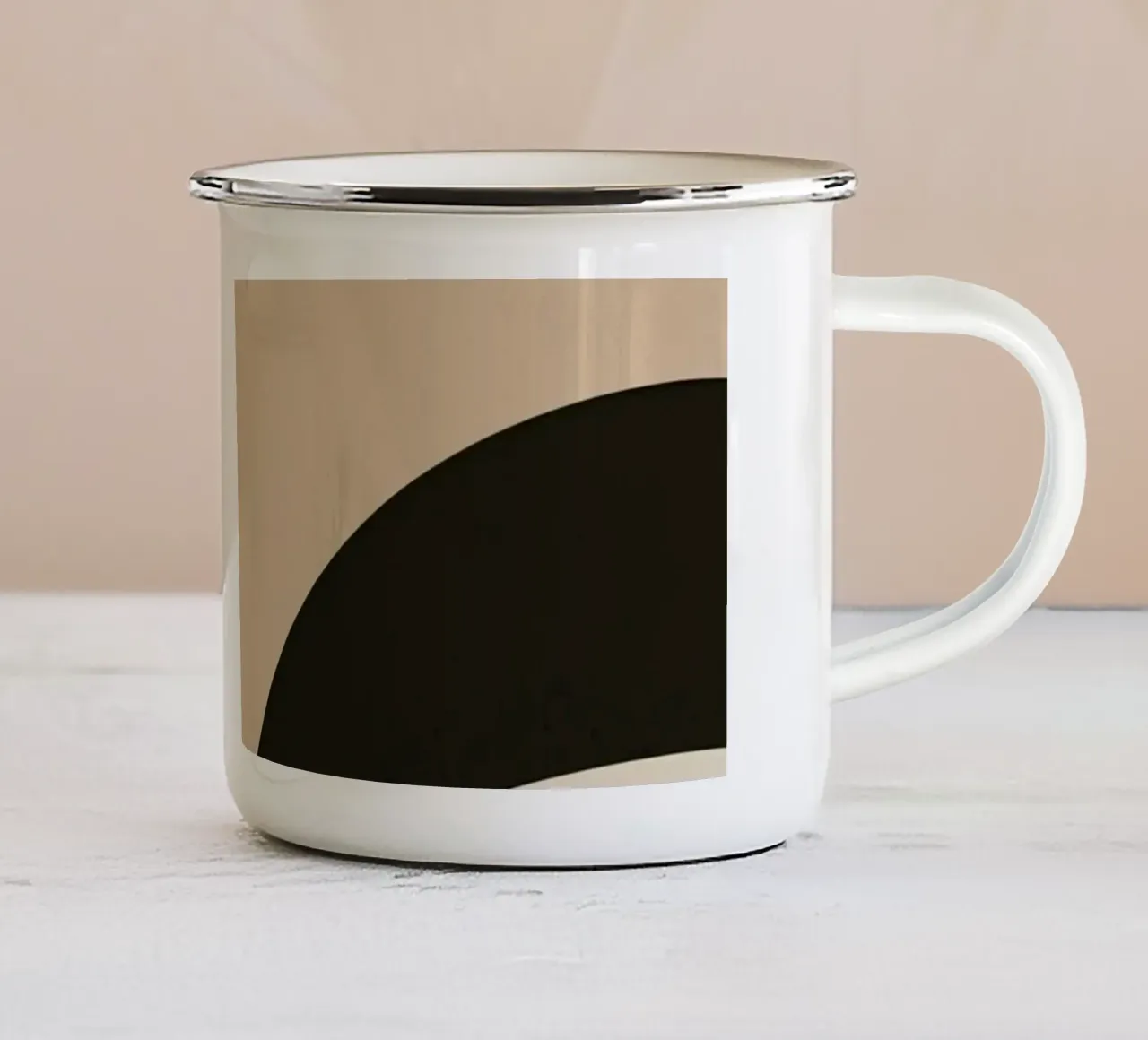Abstract Geometric Composition with Circles and Rectangles enamel mug by DesignDoodle
