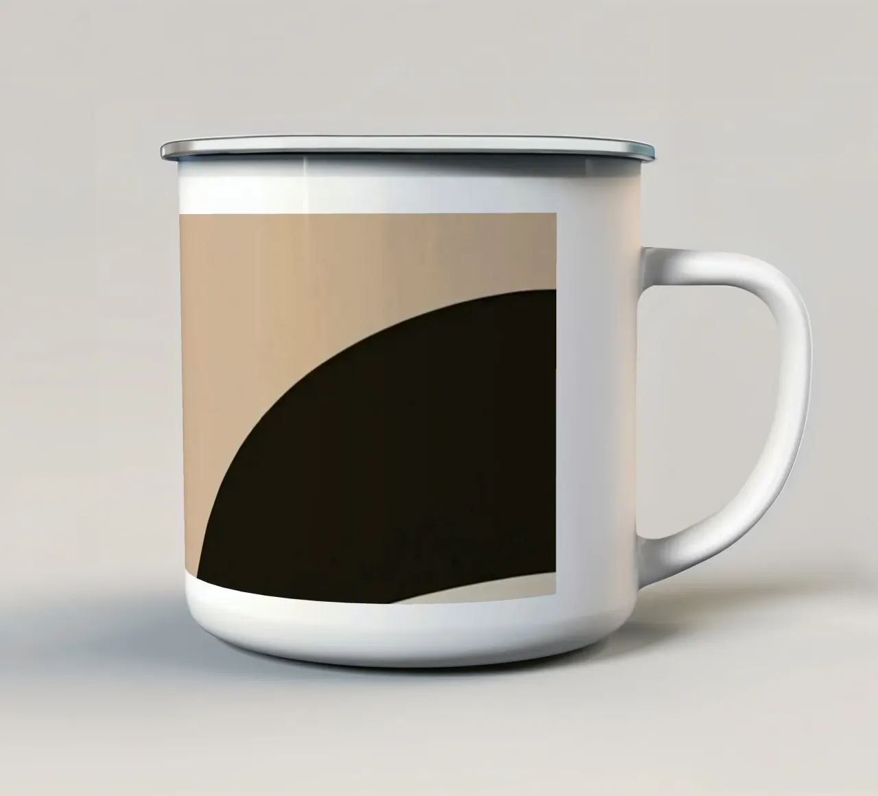 Abstract Geometric Composition with Circles and Rectangles enamel mug by DesignDoodle