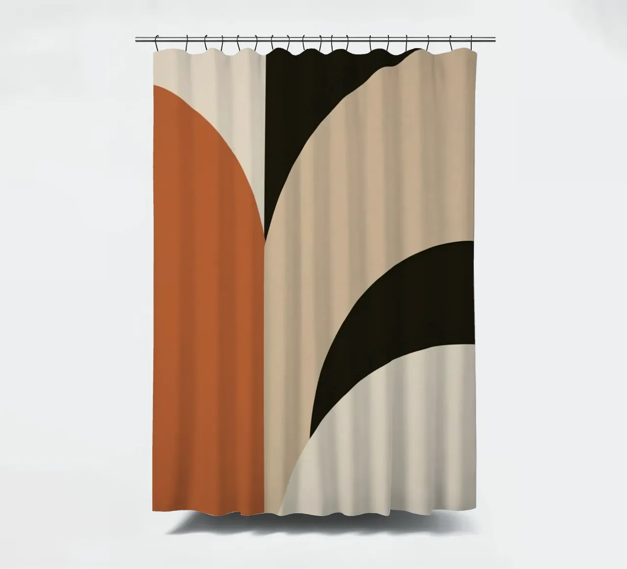 Abstract Geometric Composition with Circles and Rectangles shower curtain by DesignDoodle