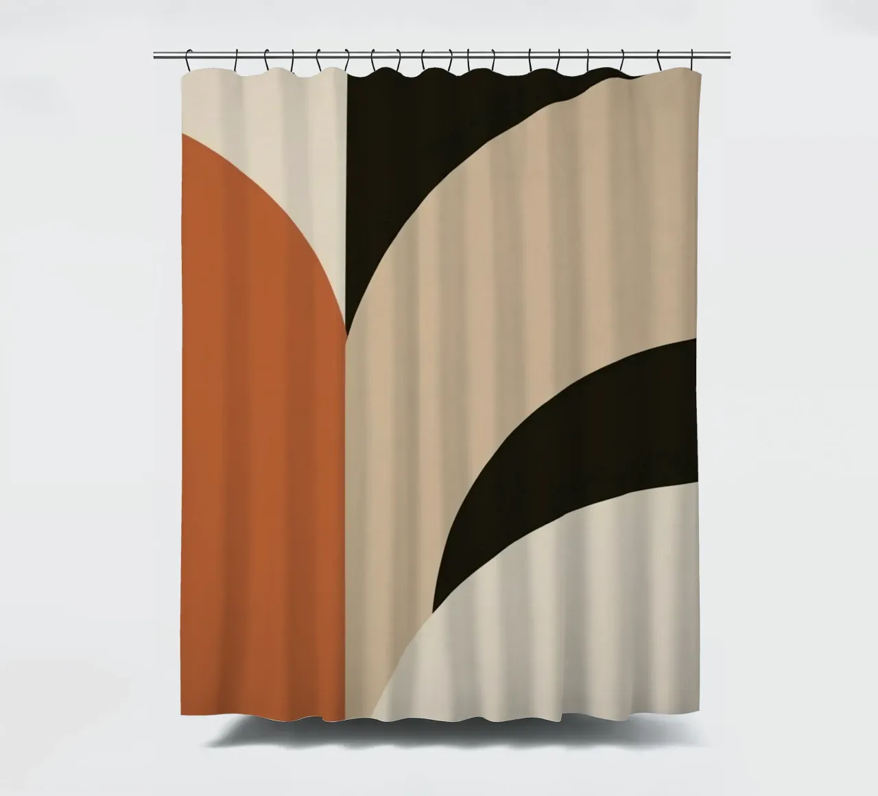Abstract Geometric Composition with Circles and Rectangles shower curtain by DesignDoodle