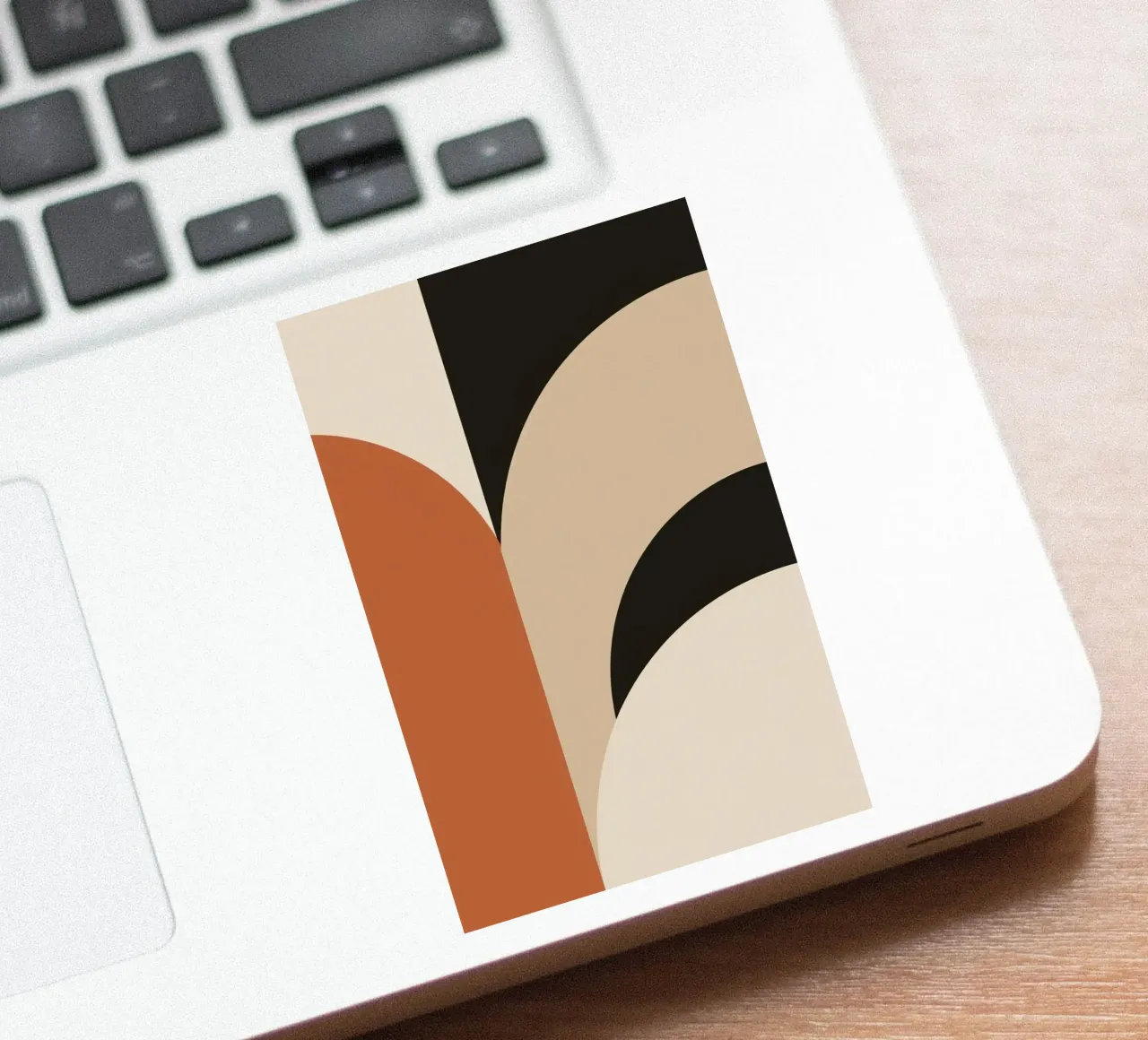 Abstract Geometric Composition with Circles and Rectangles sticker by DesignDoodle