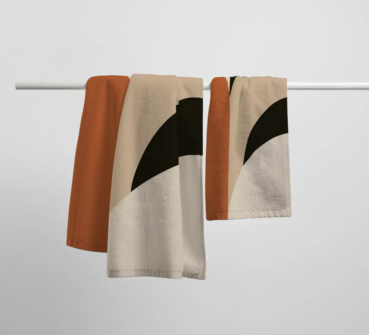Abstract Geometric Composition with Circles and Rectangles towel by DesignDoodle