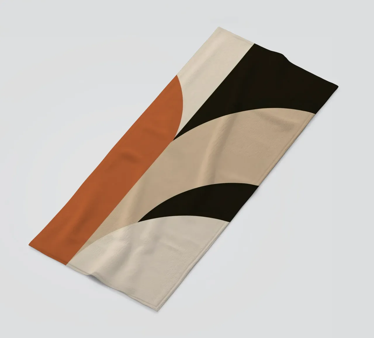 Abstract Geometric Composition with Circles and Rectangles beach towel by DesignDoodle