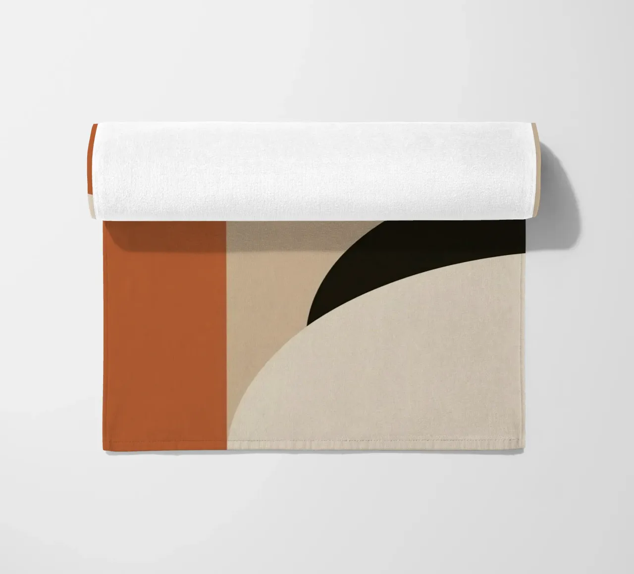 Abstract Geometric Composition with Circles and Rectangles beach towel by DesignDoodle