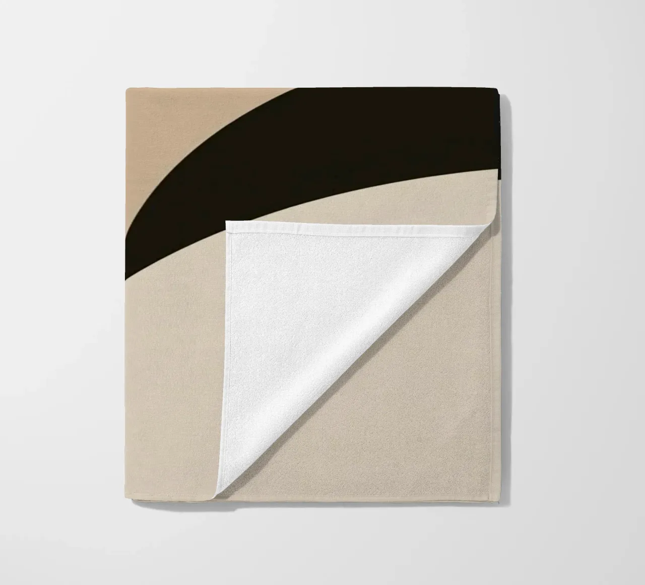 Abstract Geometric Composition with Circles and Rectangles beach towel by DesignDoodle