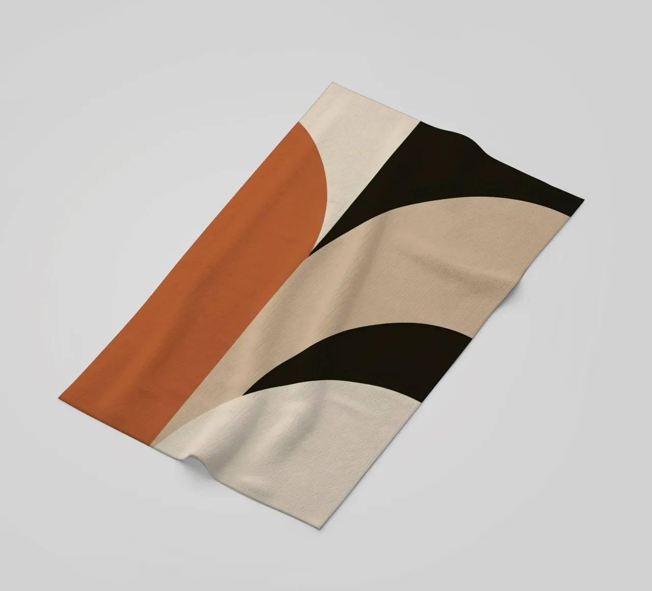 Abstract Geometric Composition with Circles and Rectangles beach towel by DesignDoodle