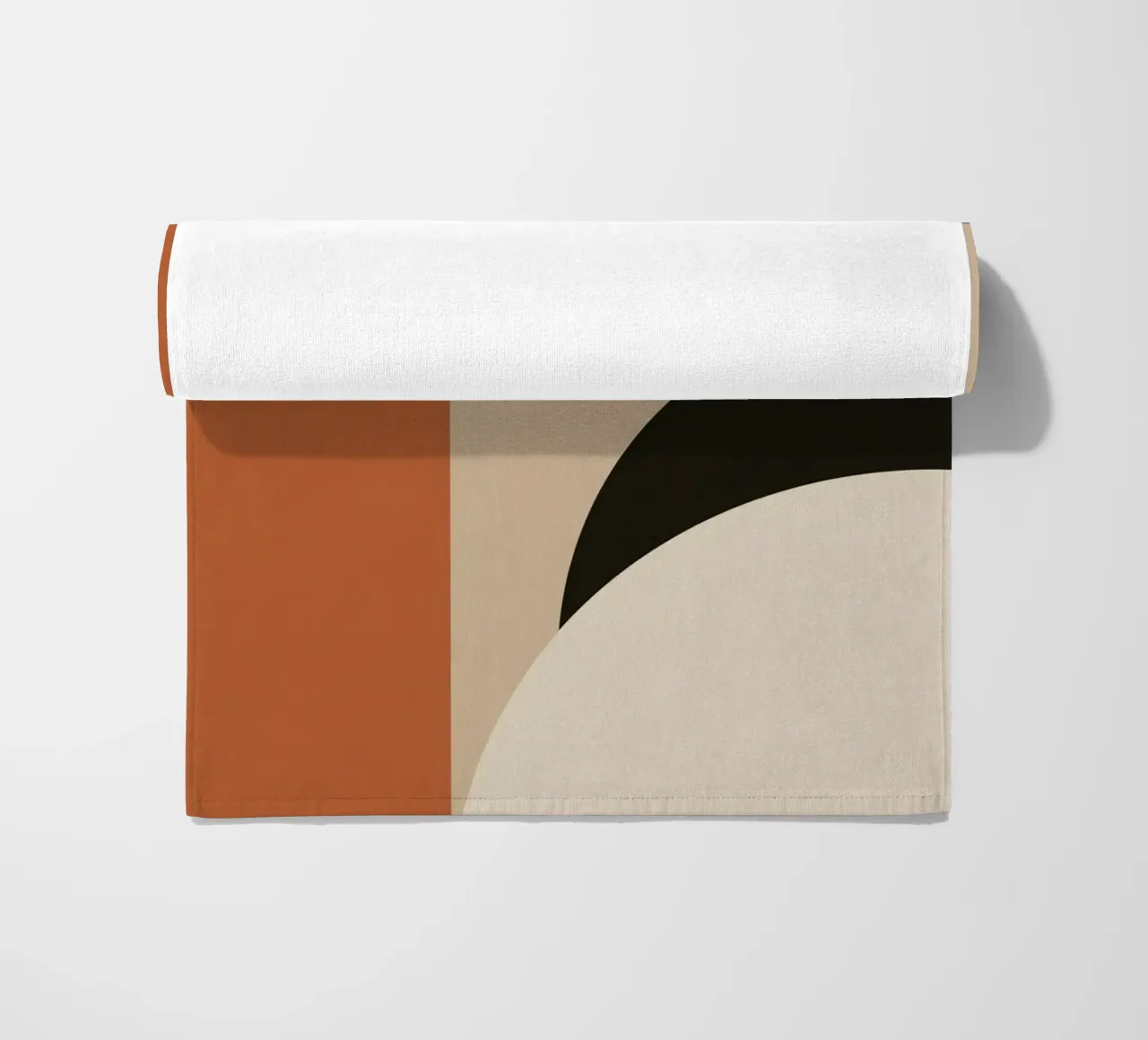 Abstract Geometric Composition with Circles and Rectangles beach towel by DesignDoodle