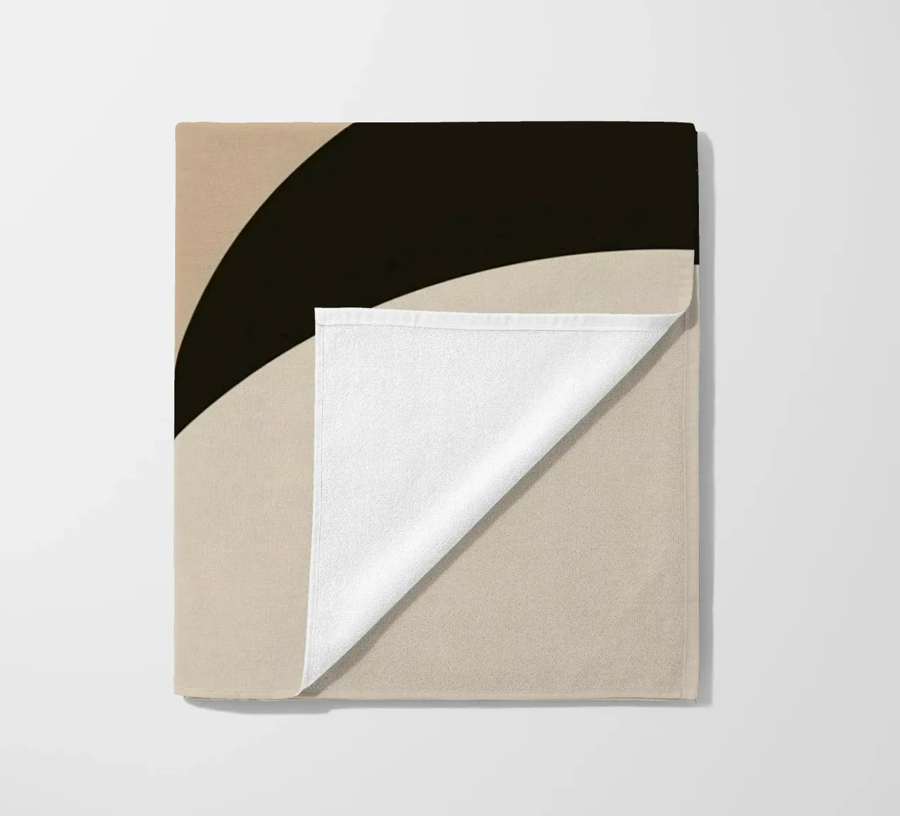 Abstract Geometric Composition with Circles and Rectangles beach towel by DesignDoodle
