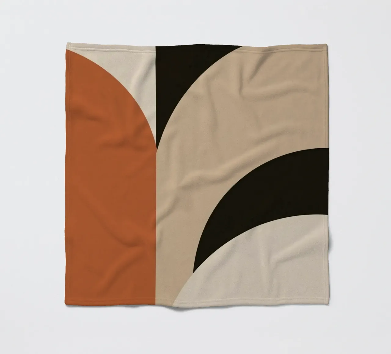 Abstract Geometric Composition with Circles and Rectangles fleece blanket by DesignDoodle