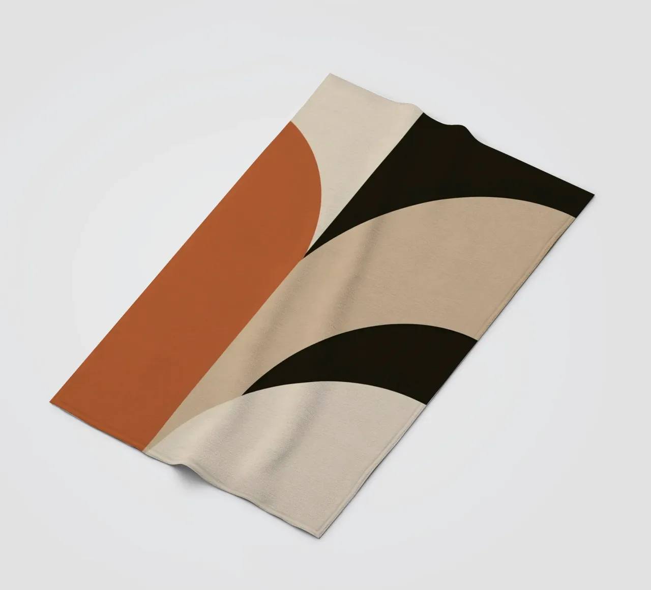Abstract Geometric Composition with Circles and Rectangles fleece blanket by DesignDoodle